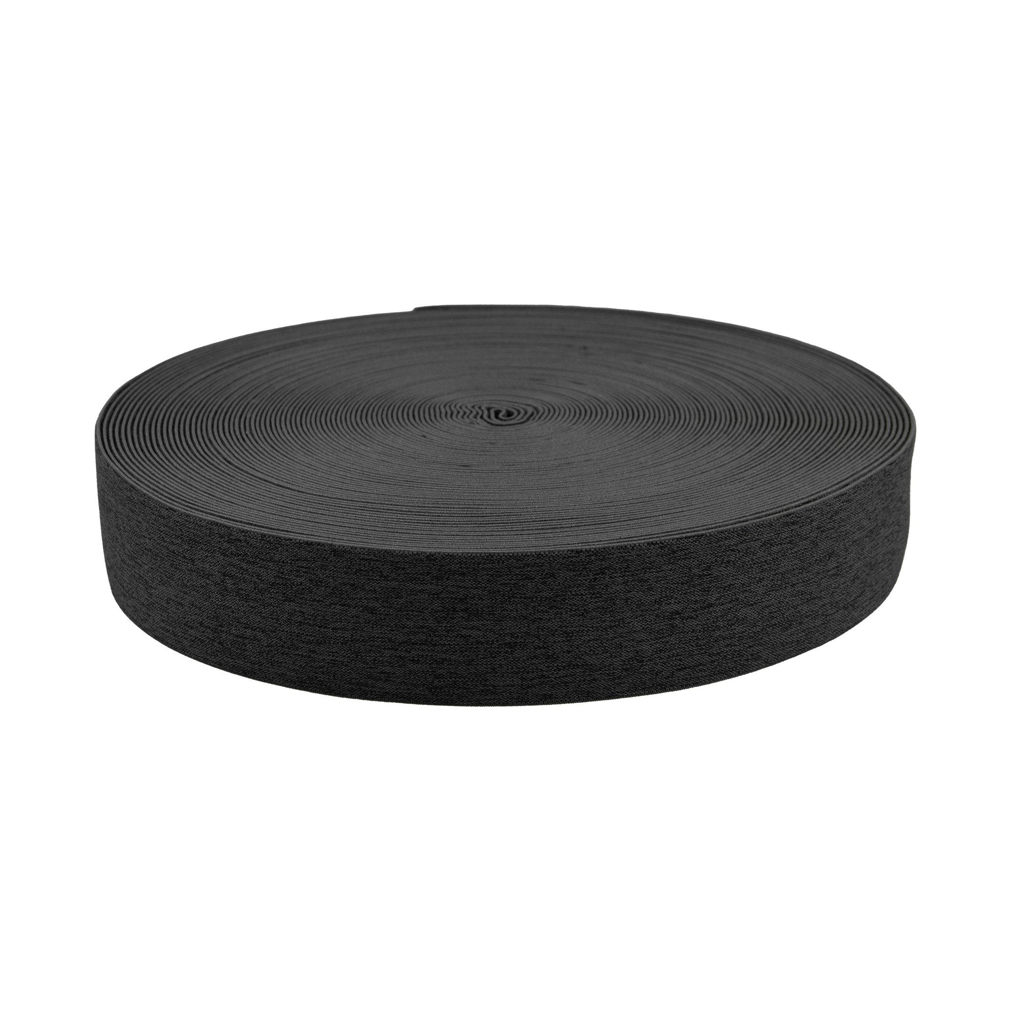 maDDma Gummiband Gummiband meliert ab 1m x 40mm beidseitig Gummilitze flach Stretch, anthrazit – Bild 2 von 5