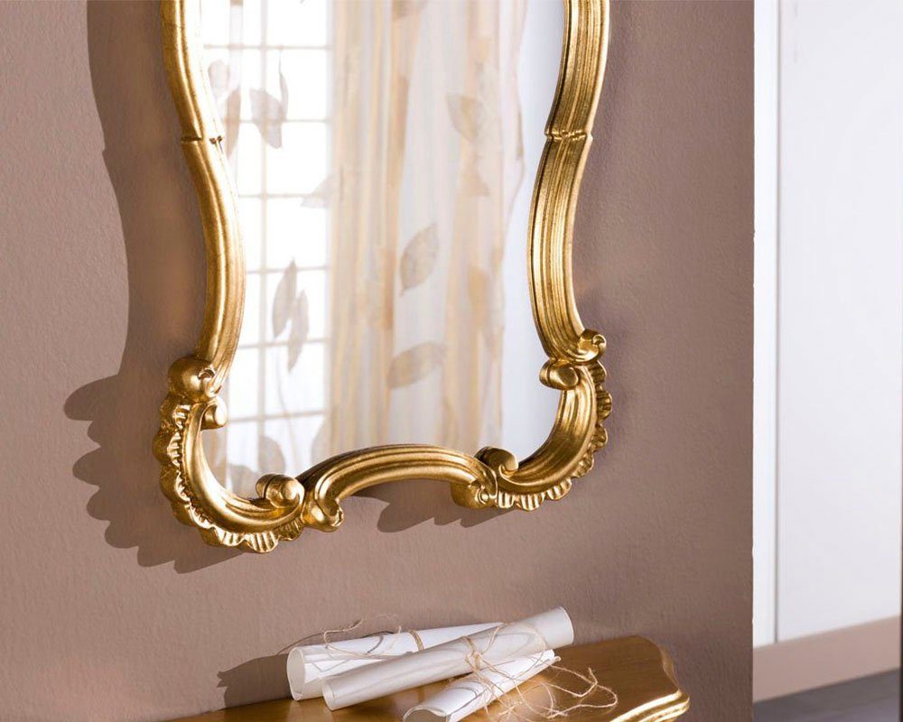 ASR Rahmendesign Barockspiegel Venice, 46×73 cm, Blattgold, konturiert, Spiegel glatt