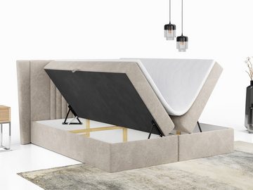 MKS MEBLE Boxspringbett SEDICO, Doppelbett mit Multipocket-Matratze - Modern Bett