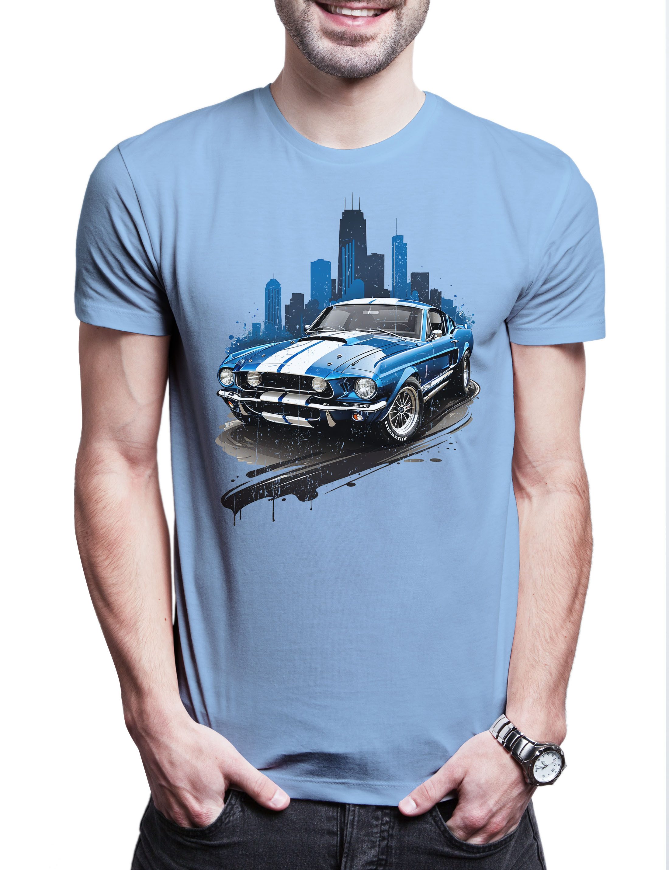 Urban Backwoods Print-Shirt Shelby Herren T-Shirt Mustang Eleanor Muscle Auto Cobra Racing Car (1-tlg) Gone 60 SecondsTuning American