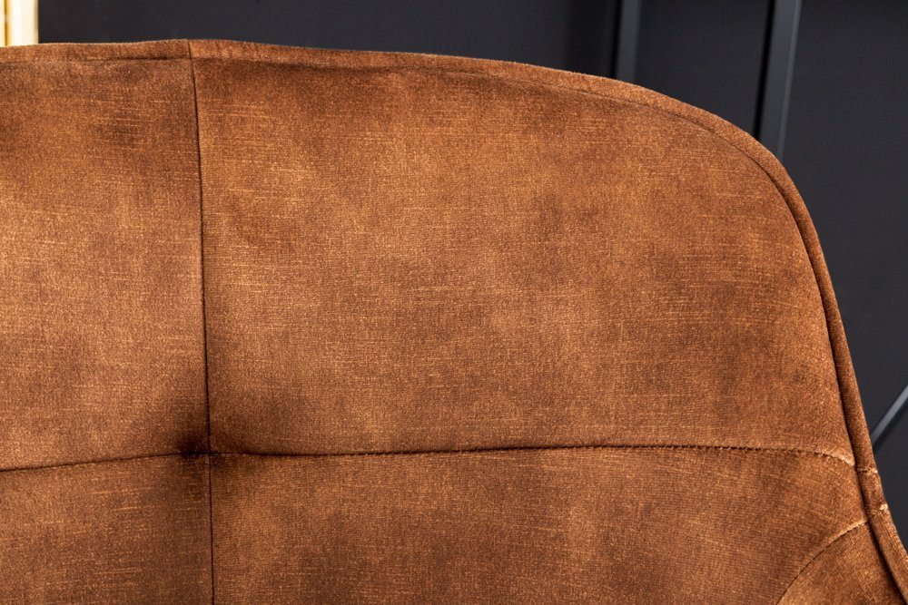 riess-ambiente Barhocker EUPHORIA rost braun/schwarz – Samt, Metall-Beine, mit Lehne (Einzelartikel, 1 St), bequeme Polsterung mit Fußablage – ideal für Bar ode – Bild 5 von 5