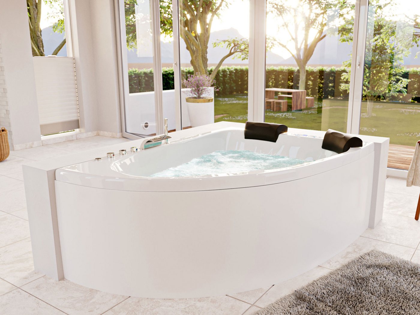Thumbnail - Magnolia Home Whirlpool-Badewanne Royal XL 1800 rechts Premium Whirlpool Set (L/B/H) 180x130x70cm