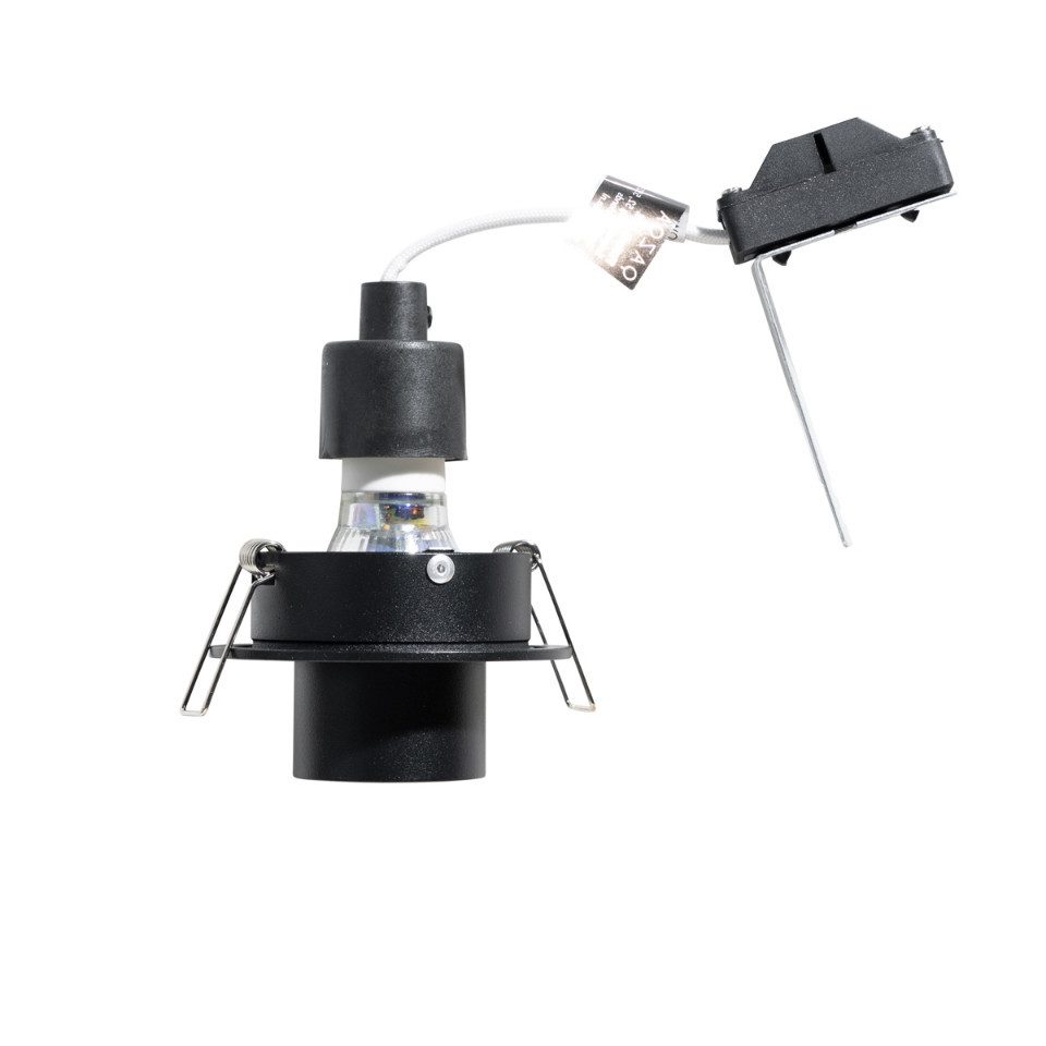 Qazqa LED Einbaustrahler Installa, ohne Leuchtmittel, GU10, Schwarz, Modern, Aluminium, 6-flammig