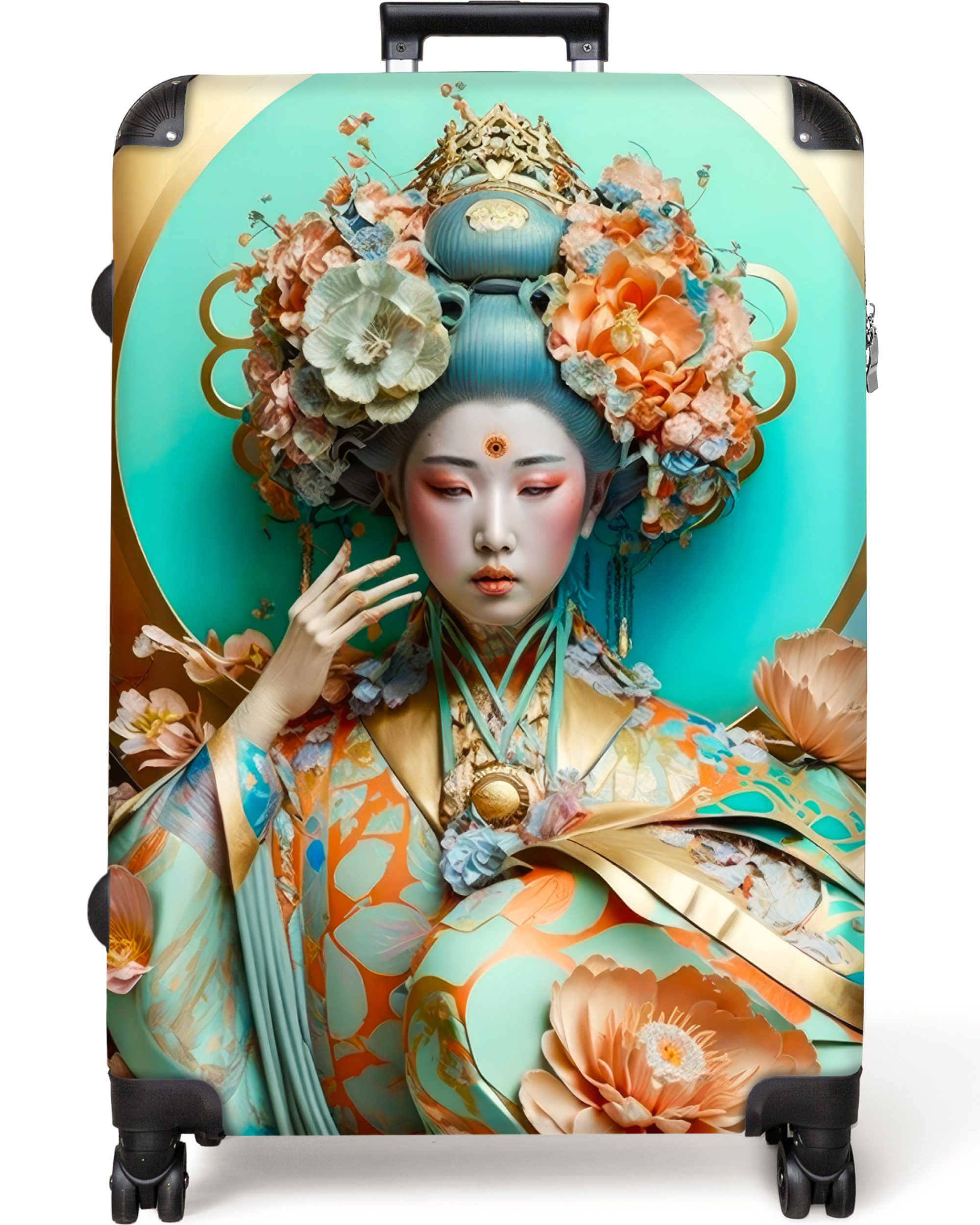 NoBoringSuitcases.com© Hartschalen-Trolley Frau - Kimono - günstig online kaufen