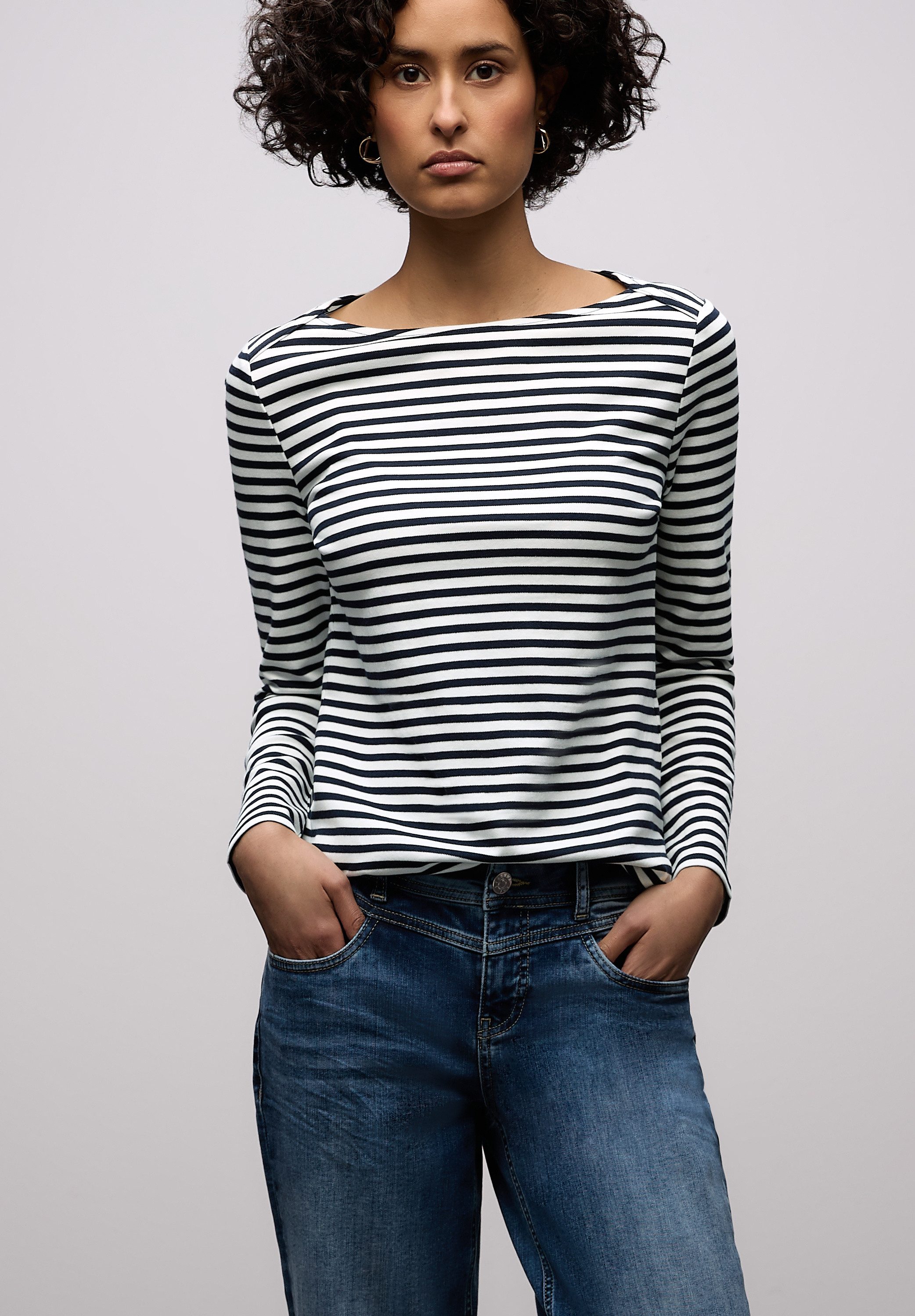 STREET ONE Langarmshirt in Streifen-Optik günstig online kaufen