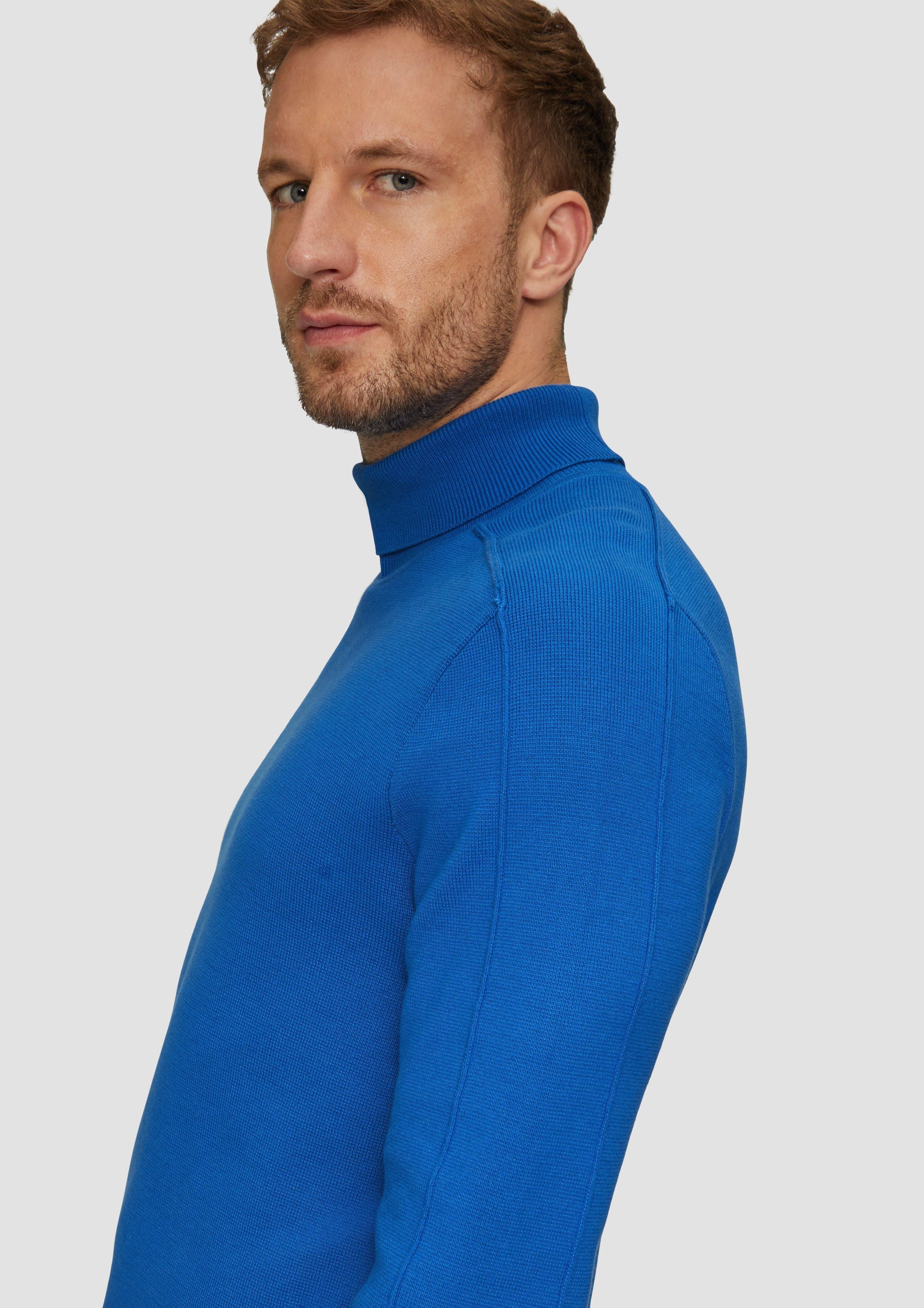s.Oliver Strickpullover Strukturierter Rollkragenpullover mit Naht-Details günstig online kaufen