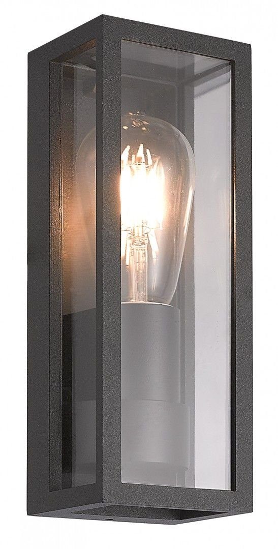 Licht-Erlebnisse Außen-Wandleuchte KAMPEN, ohne Leuchtmittel, Außenlampe Wand Schwarz IP65 E27 Modern Wandleuchte außen Terrasse