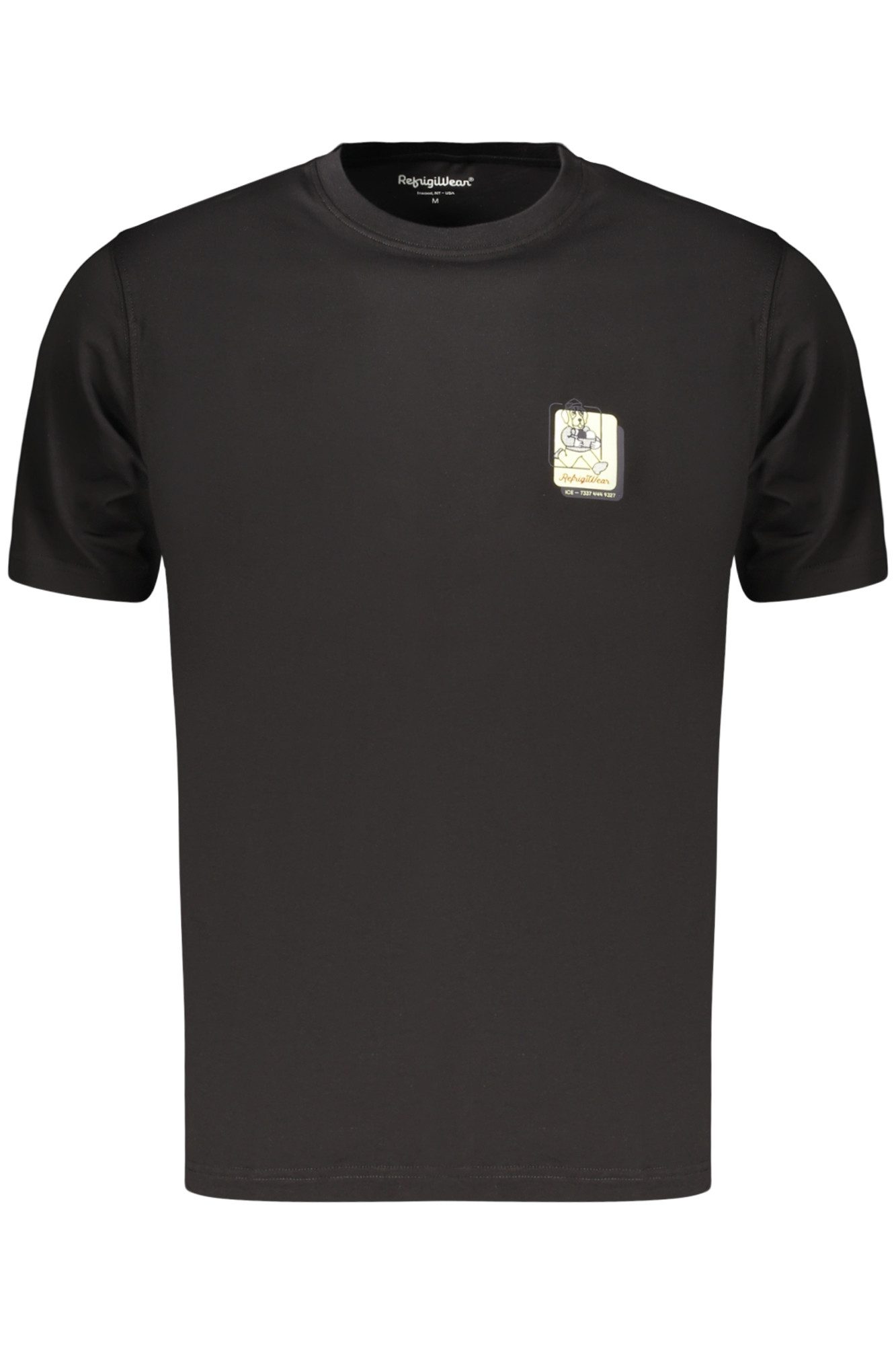 RefrigiWear T-Shirt Kurzärmliges Herren T-Shirt Schwarz mit Rundhals