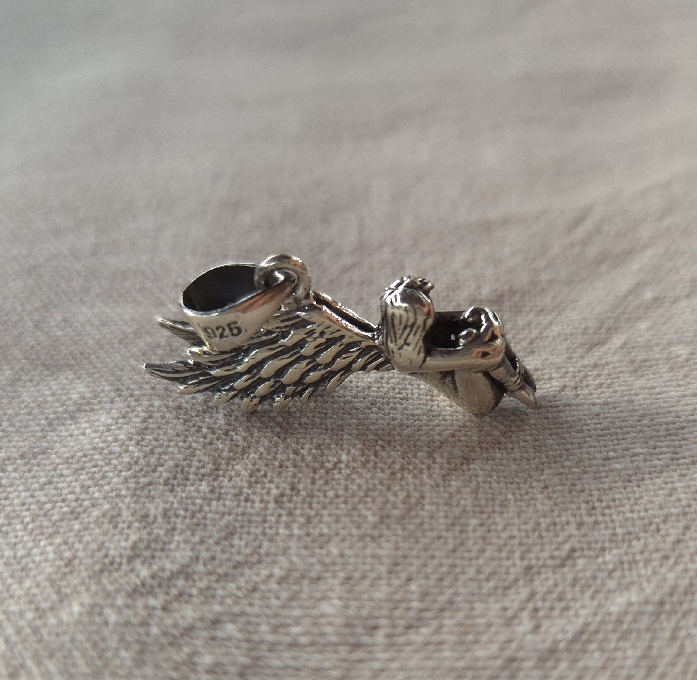 NAHLE Kette mit Anhänger Silberkette 925 Engel Silber (2-tlg)
