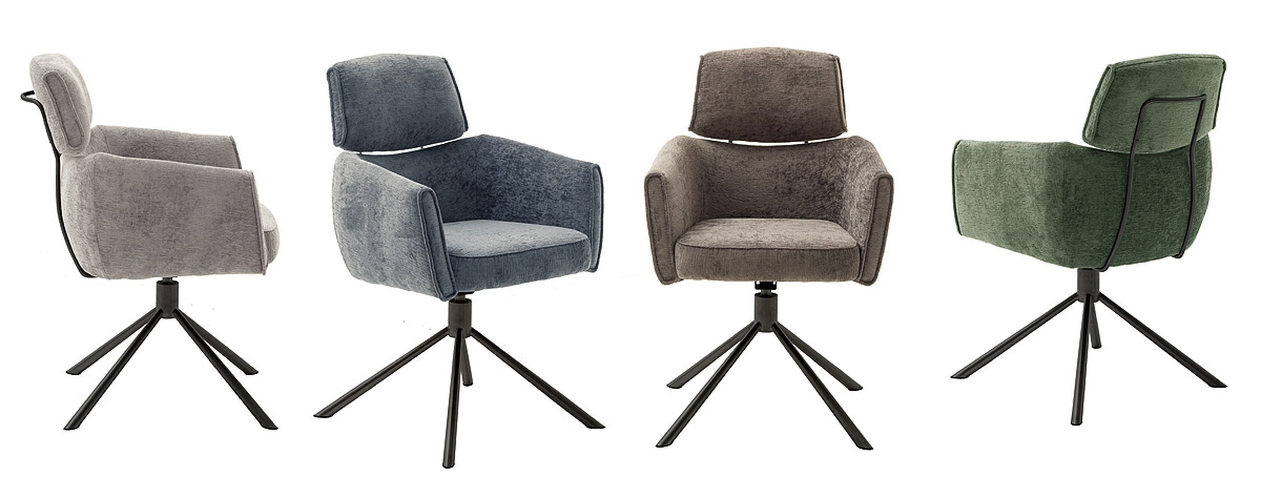 MCA furniture Armlehnstuhl (2-er Set) in Anthrazit, Polyester - 60x92x64cm (BxHxT) (2-er Set)