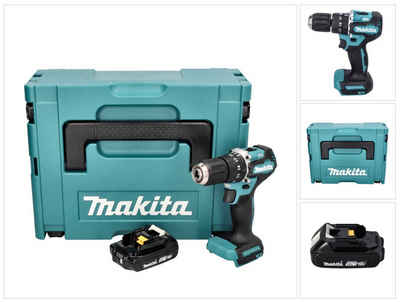 Makita Schlagbohrmaschine DHP 487 A1J Akku Schlagbohrschrauber 18 V 40 Nm Brushless + 1x Akku 2