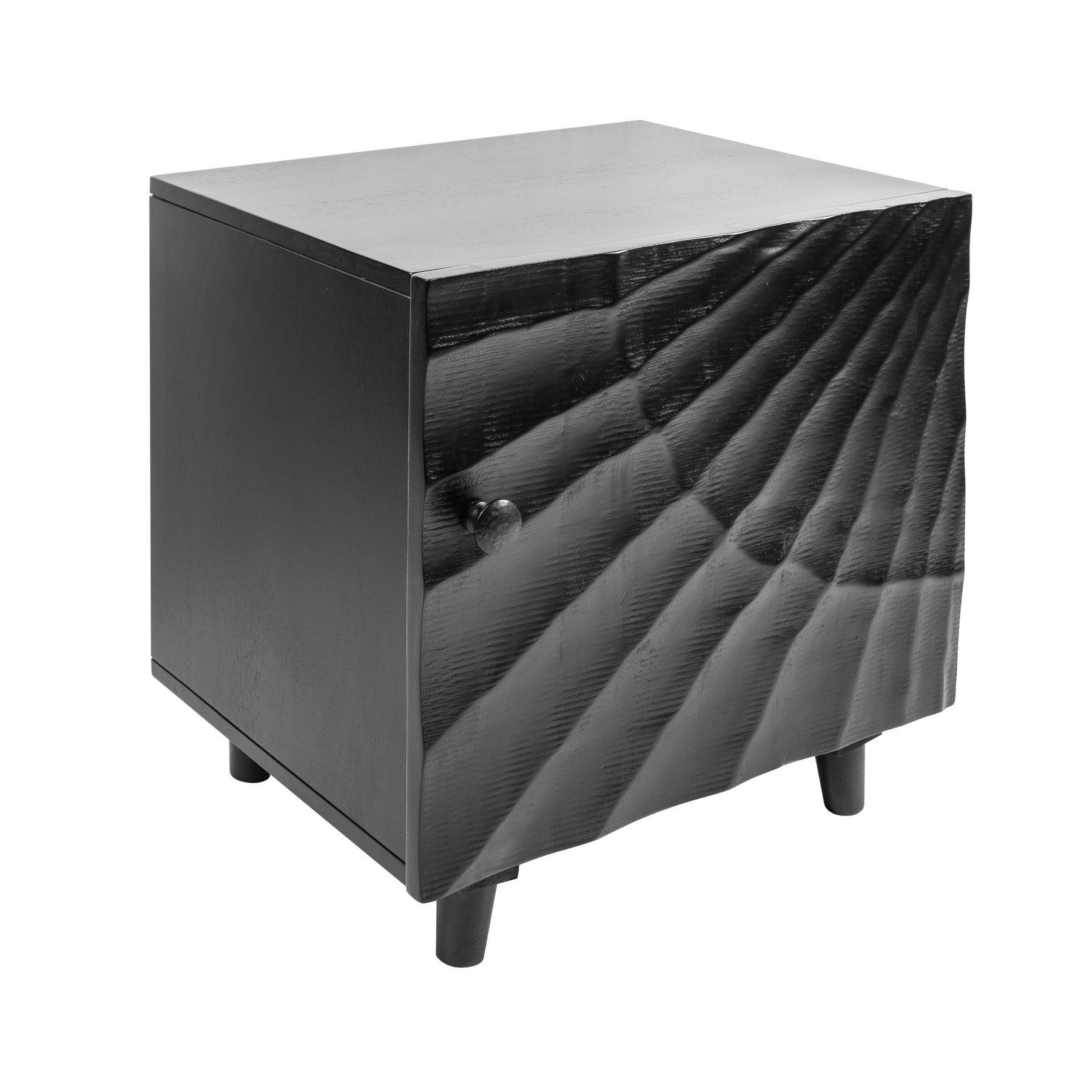 riess-ambiente Nachttisch SCORPION 50cm schwarz, Schlafzimmer · Massivholz günstig online kaufen