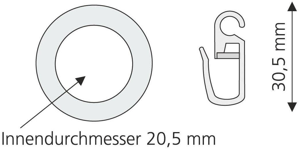 Liedeco Gardinenring, Gardinen, Gardinenstangen, (8-St) günstig online kaufen