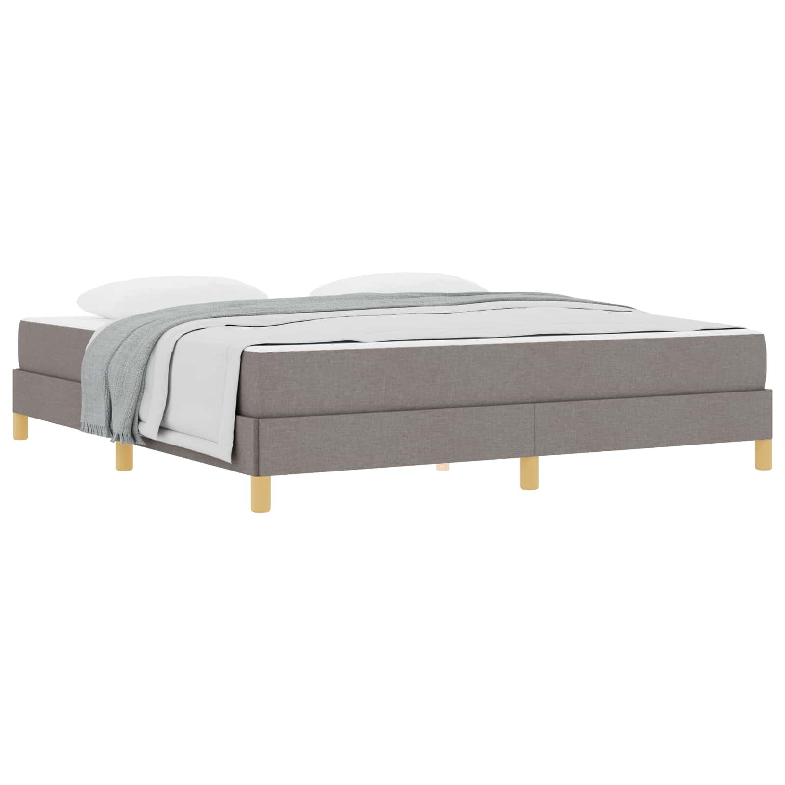 vidaXL Bett Boxspringbett Taupe 180 x 200 cm Stoff (1-tlg)