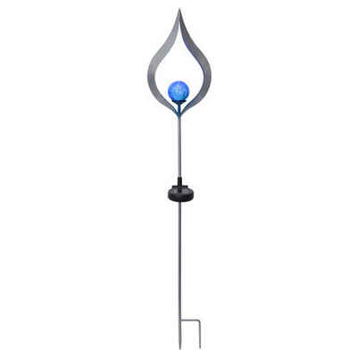 STAR TRADING LED Solarleuchte Erdspießleuchte mit Dekoration Flamme, blau, inkl. Sensor und LED, keine Angabe, Leuchtmittel enthalten: Ja, fest verbaut, LED, warmweiss, Solarleuchten