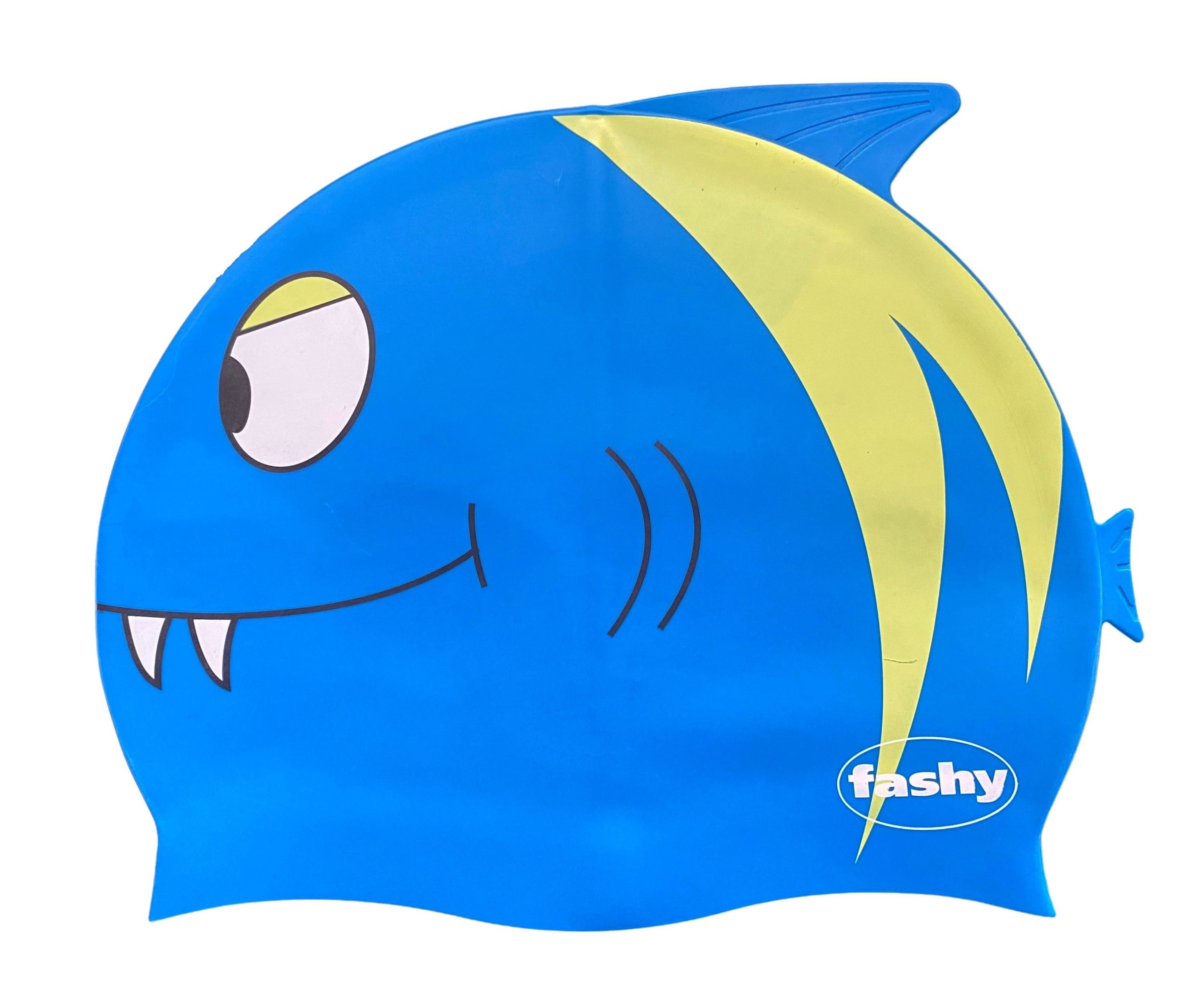 Fashy Badekappe Fashy - Kinder Badehaube Badekappe Schwimmhaube Silikon Hai Fisch