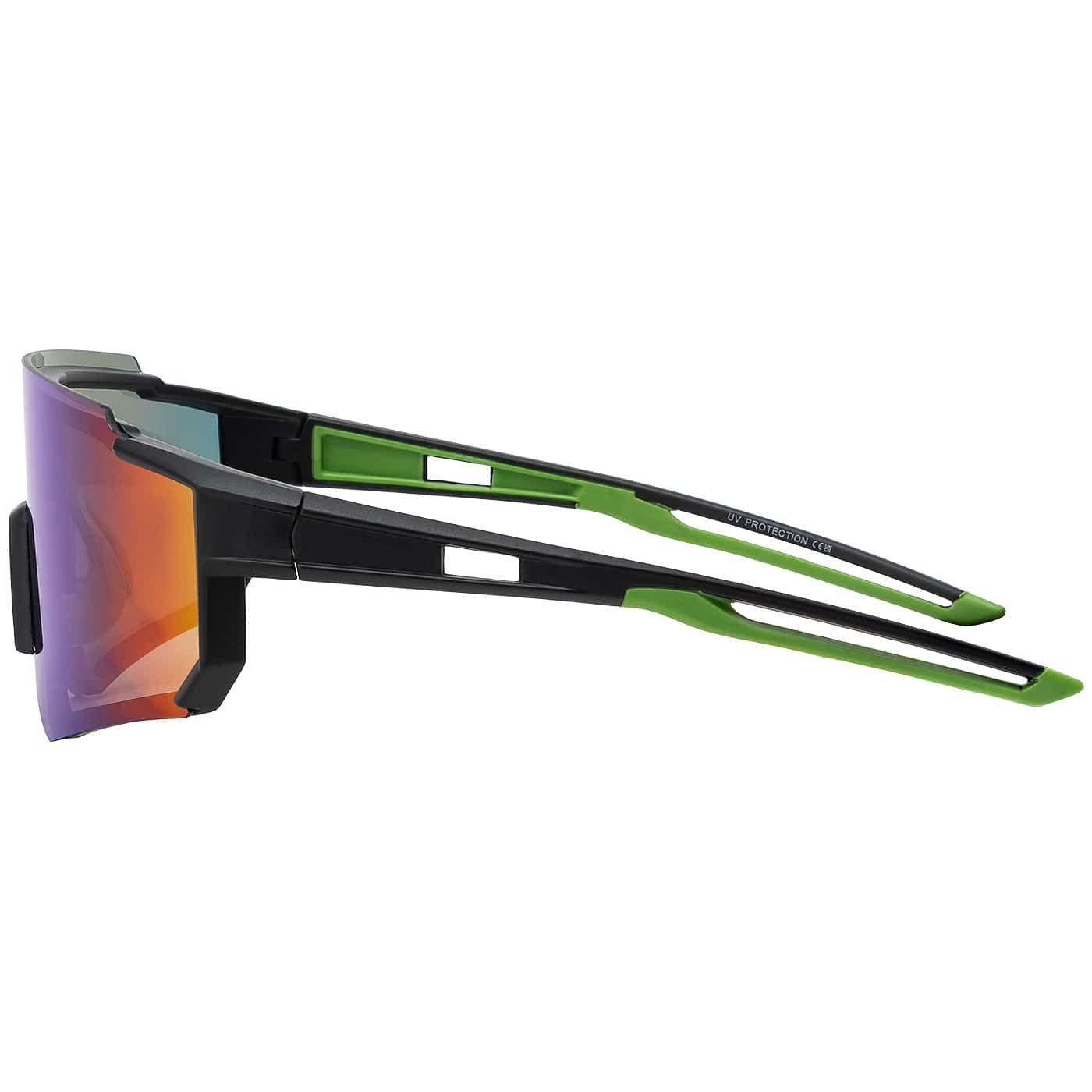 BEZLIT Eyewear Pilotenbrille Unisex Sonnenbrille Sportlich verspiegelt (1-St) mit schwarzen Linsen, Rot/Gelb, Blau und Blau Lila – Bild 3 von 5
