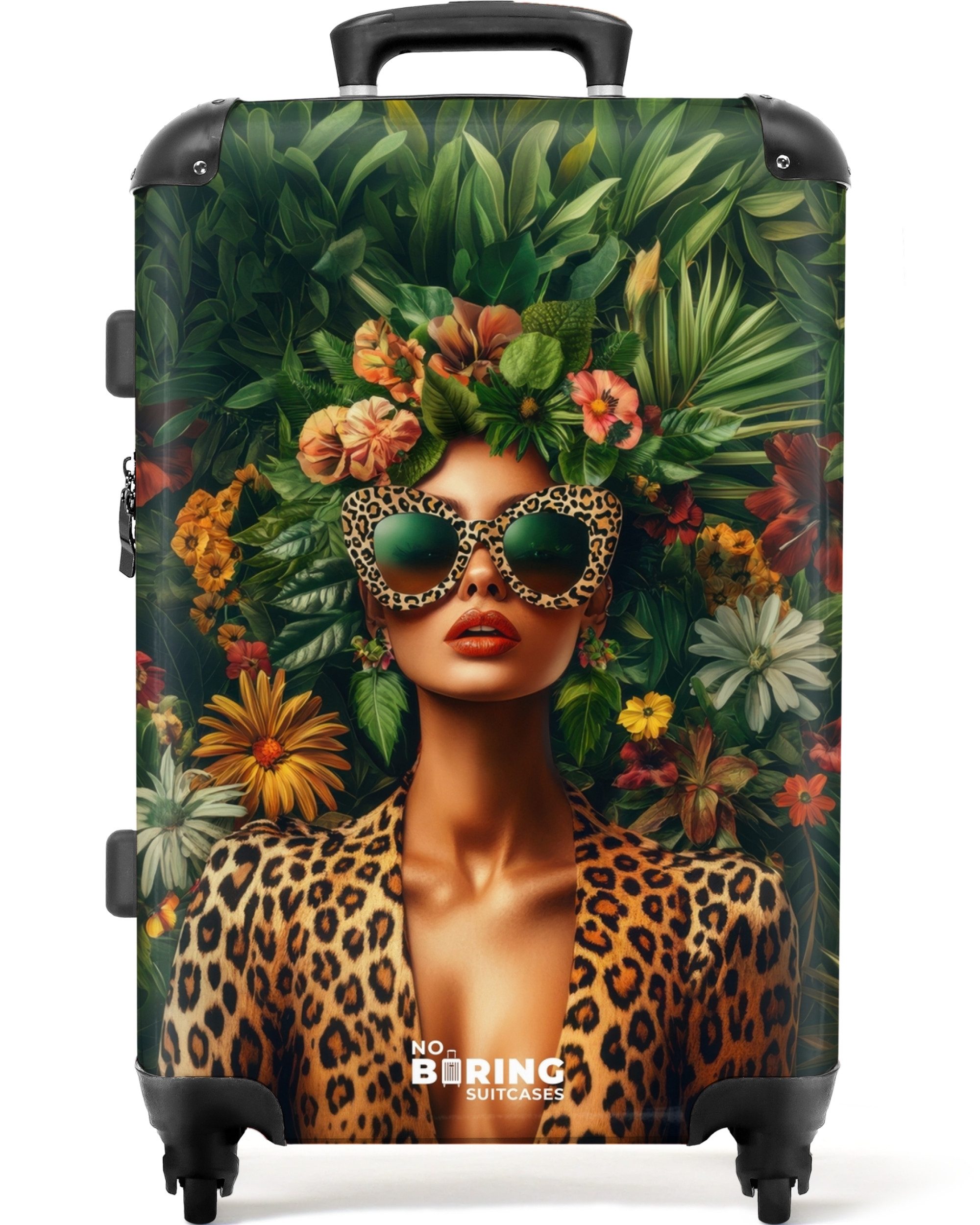 NoBoringSuitcases.com© Hartschalen-Trolley Frau mit Blumen und günstig online kaufen
