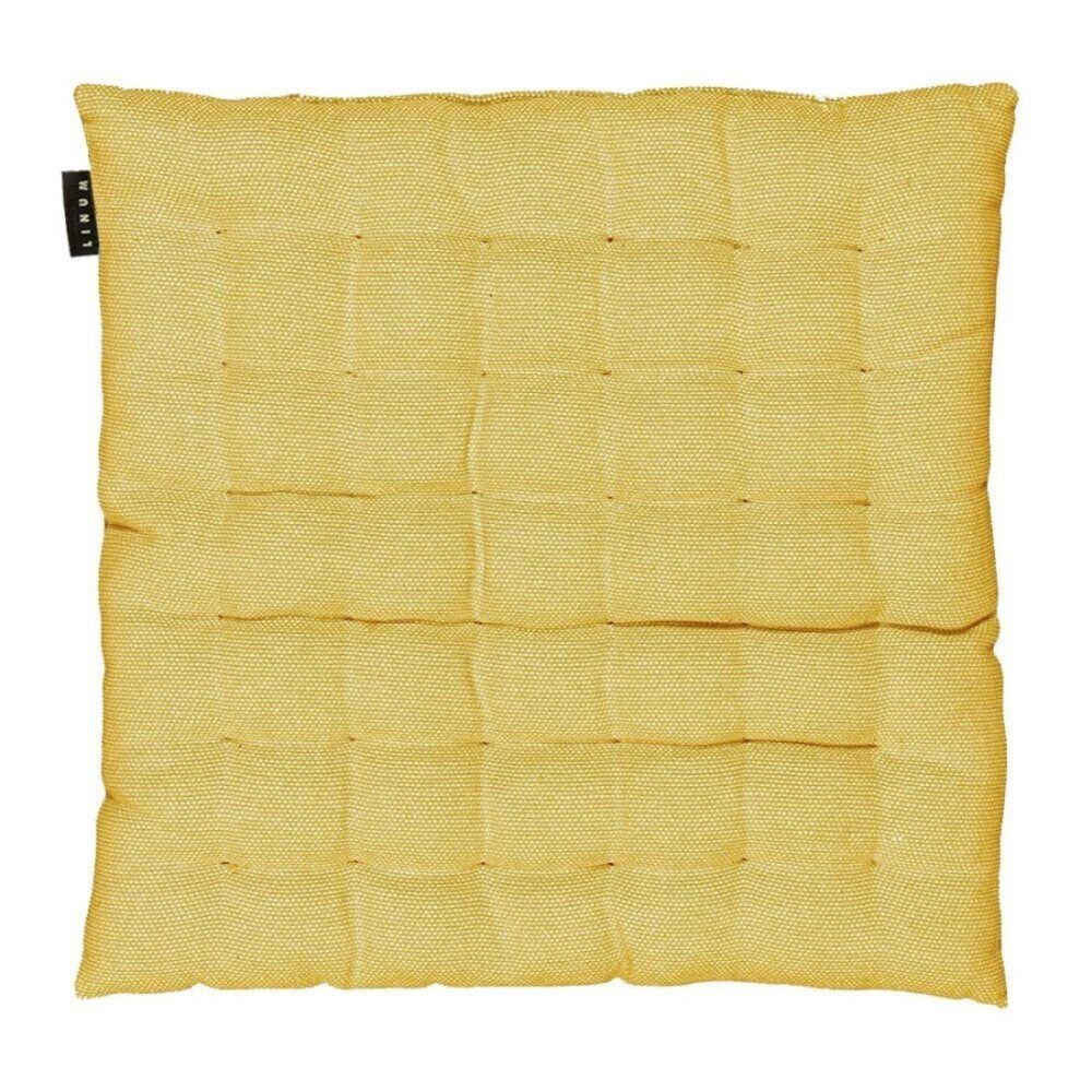 Linum Sitzkissen Sitzkissen 40x40 cm Pepper senfgelb