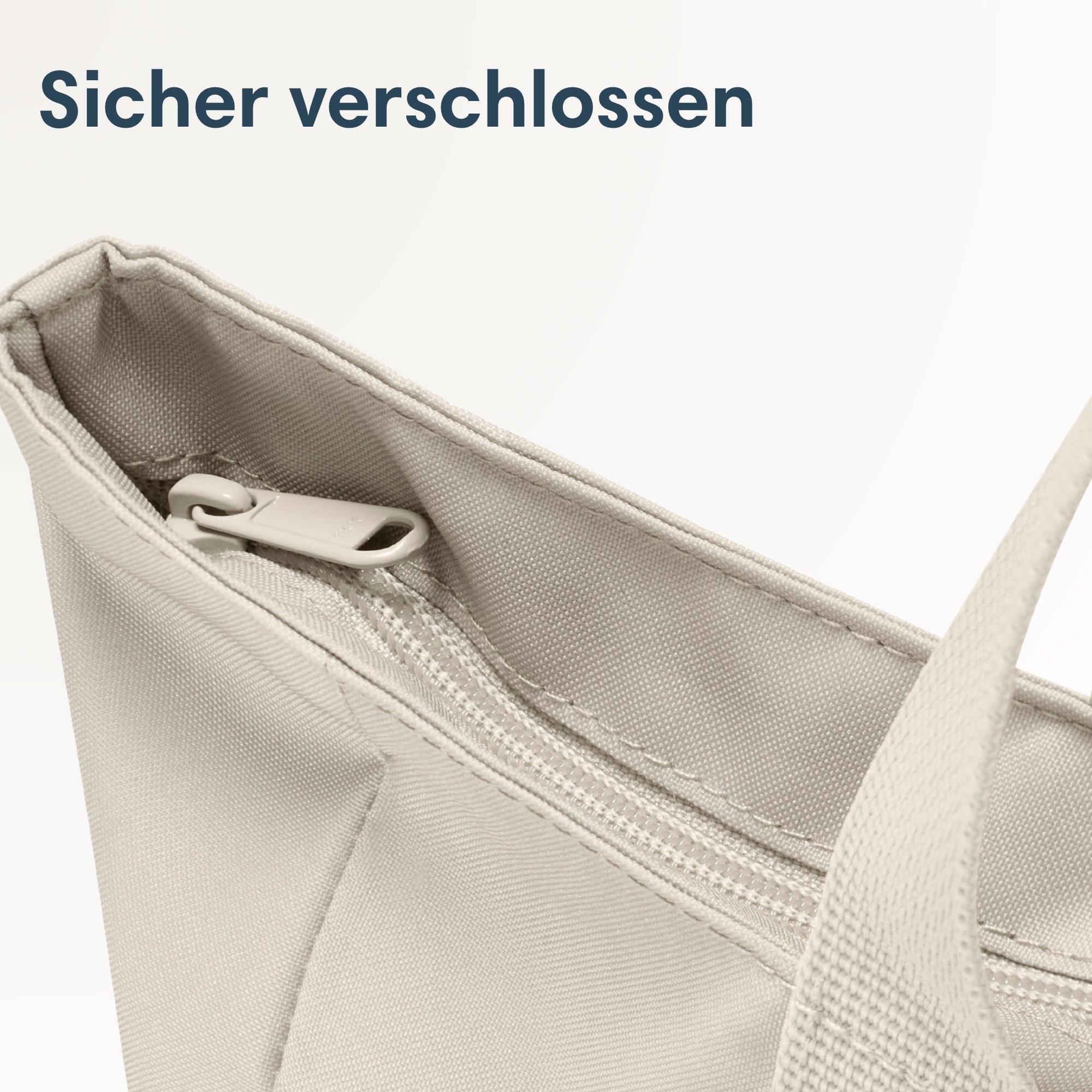 LARKSON Strandtasche Linn Strandtasche mit Reißverschluss (1-tlg), Große Beach Bag für Strand und Urlaub, Wasserabweisend