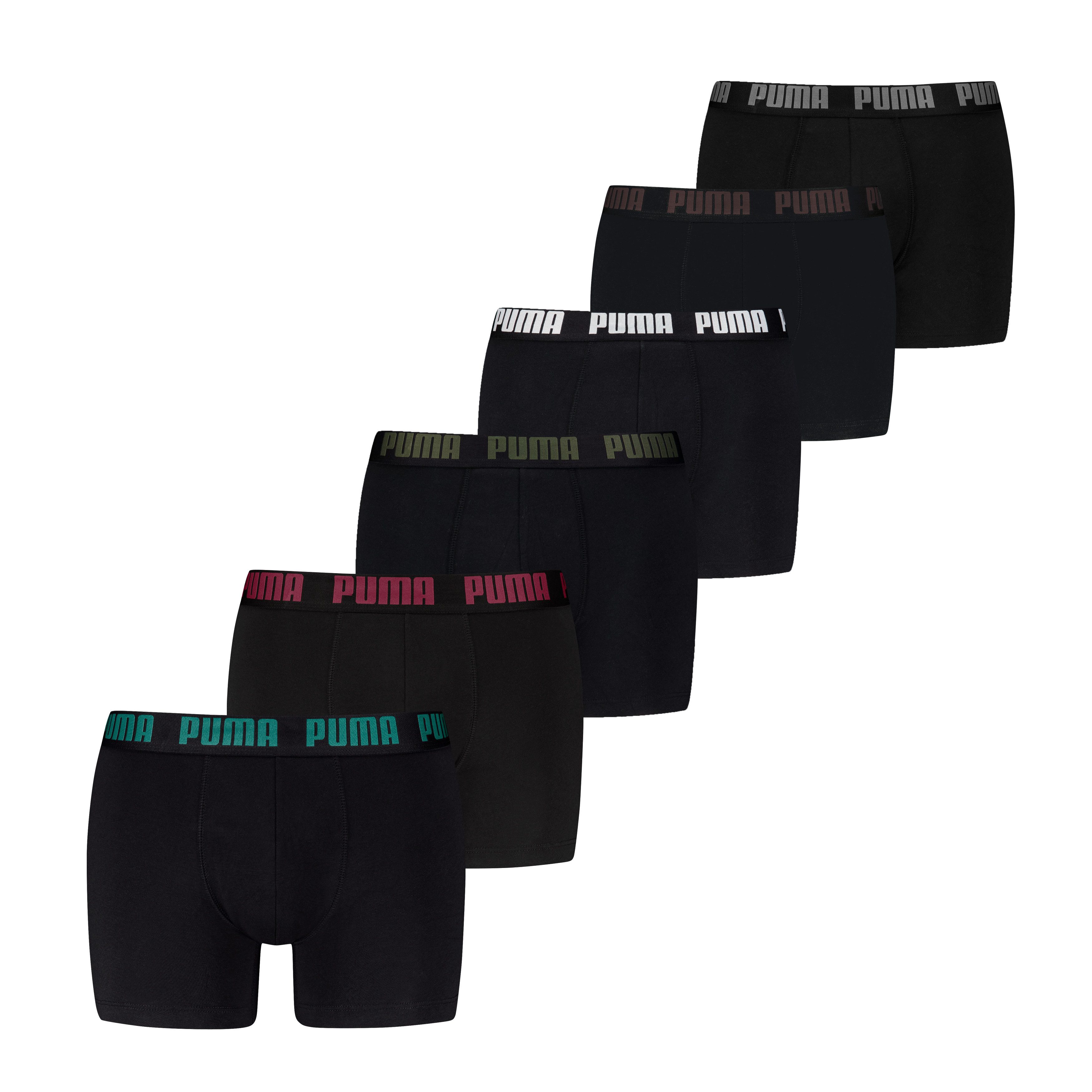 PUMA Boxershorts PUMA MEN EVERYDAY BOXER (6er Pack) Elastischer Logobund, Stretchmaterial, ohne Eingriff