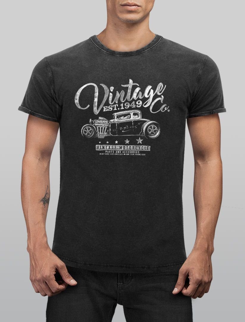 Neverless Print-Shirt Cooles Angesagtes Herren T-Shirt Vintage Shirt Hot Rod Klassiker mit Print