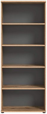 xonox.home Mehrzweckschrank Regal Büroregal MASON 200x80 cm in Nox Eiche und Basalt grau