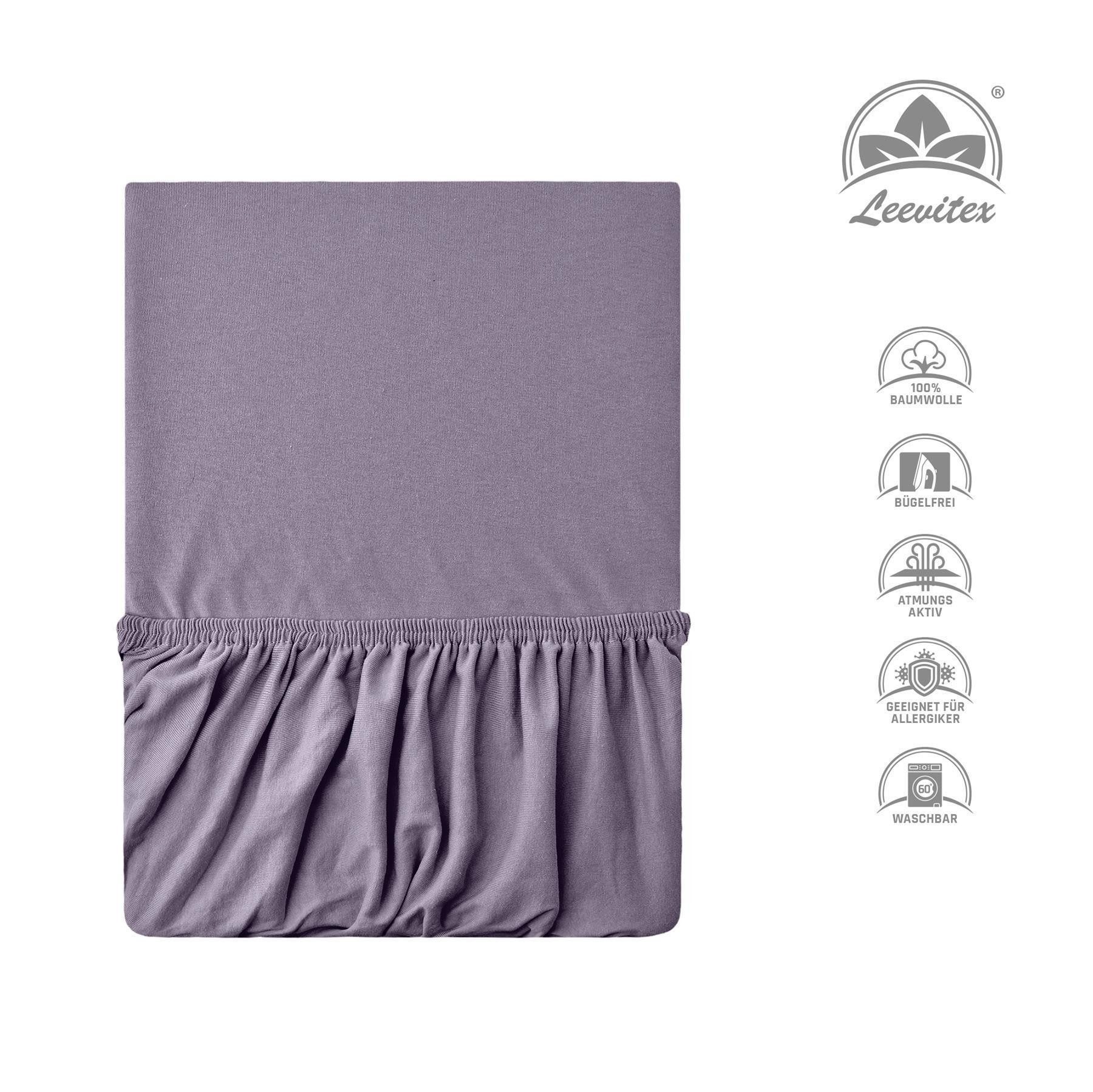 leevitex® Spannbettlaken Premium Spannbettlaken, 97% Mako-Jersey-Baumwolle günstig online kaufen