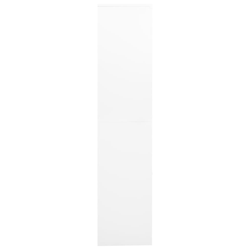 Stahl und Fächerschrank 90x40x180 vidaXL Büroschrank cm Hartglas (1-St) Weiß