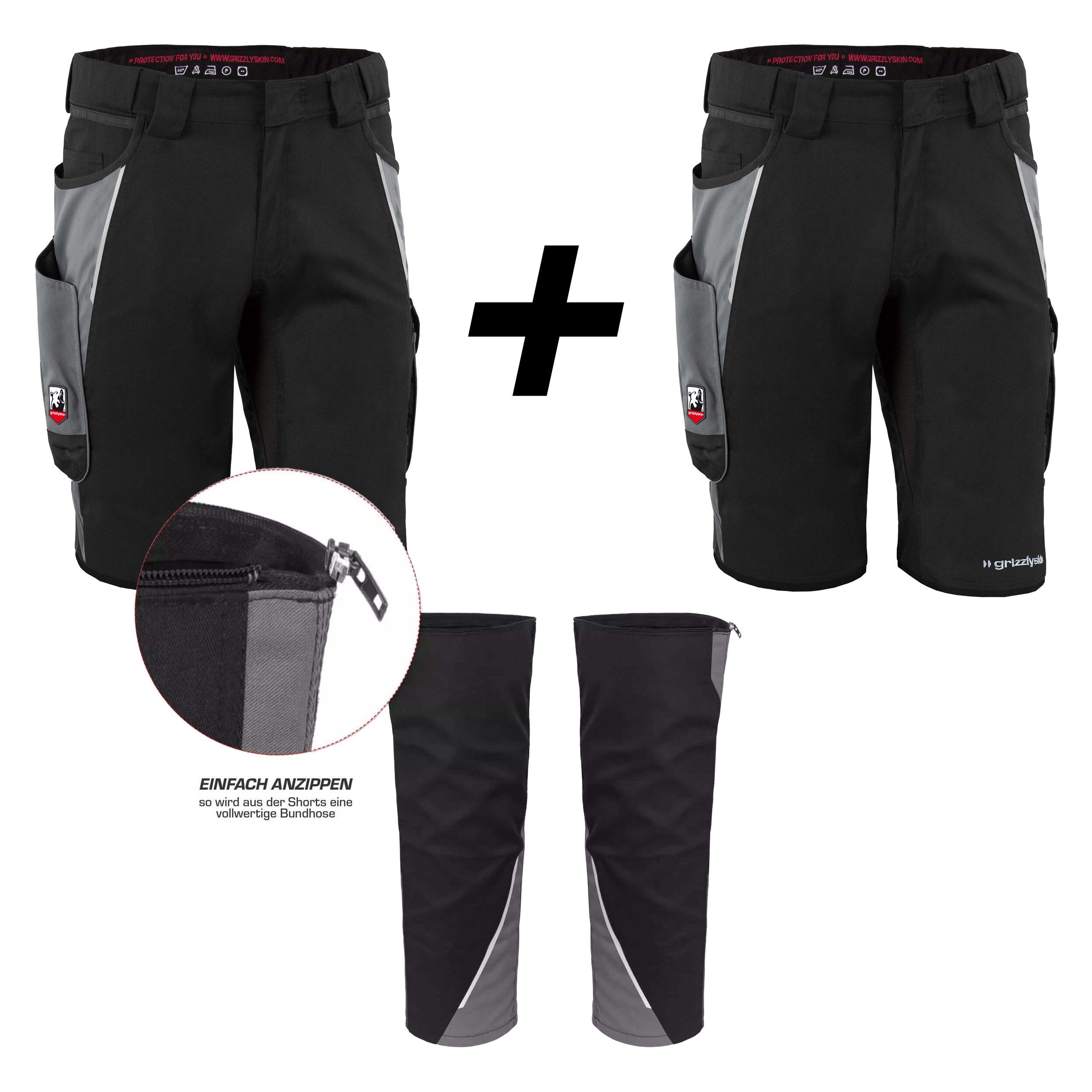 Arbeitsshorts Moderne kurze Arbeitshose - 2x Herren Shorts IRON + Beinverlängerung