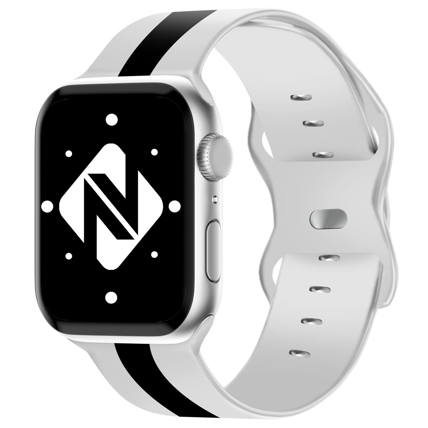 Nalia Smartwatch-Armband Apple Watch 38mm/40/41/42(Serie 10/11), Gestreiftes Silikon Ersatzband / für Sport Fitness Uhr / Atmungsaktiv