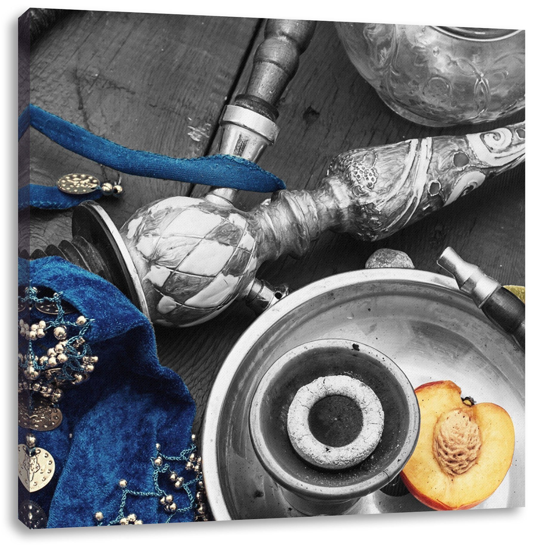 Pixxprint Leinwandbild Shisha mit Aprikose, Shisha mit Aprikose (1 St), Leinwandbild fertig bespannt, inkl. Zackenaufhänger