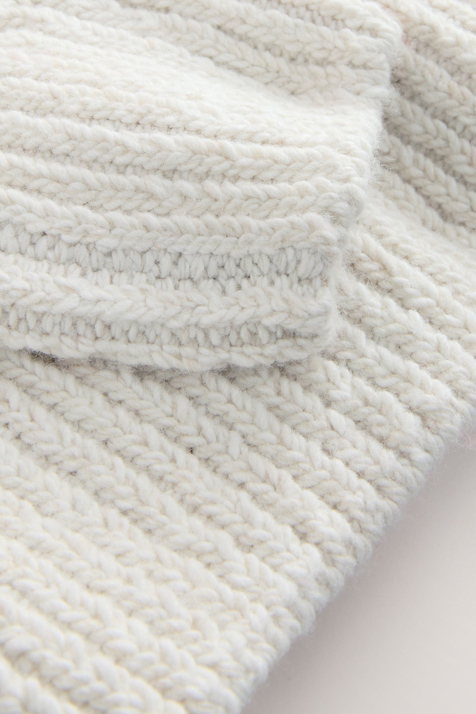 Next Longpullover Rollkragenpullover mit Zopfmuster und Wollanteil (1-tlg)