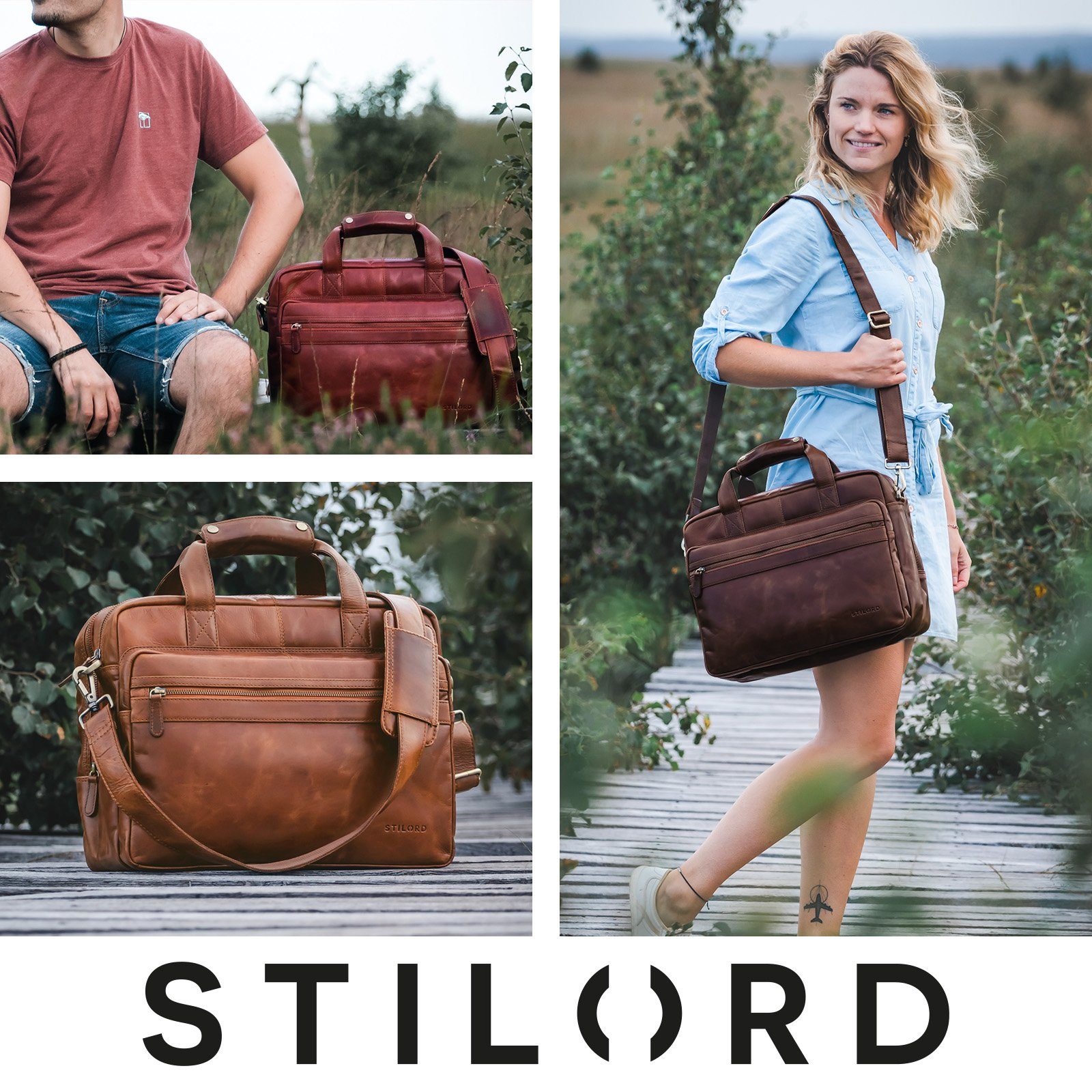 STILORD Aktentasche "Adventure" Lehrertasche Leder groß