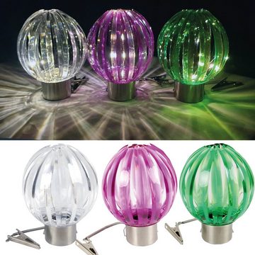 Bestlivings LED Lampion Kugel-Lampe, LED fest integriert, Warmweiß, LED fest integriert, Warmweiß,Solar Lampe(14,5cm x 10cm) mit Clip