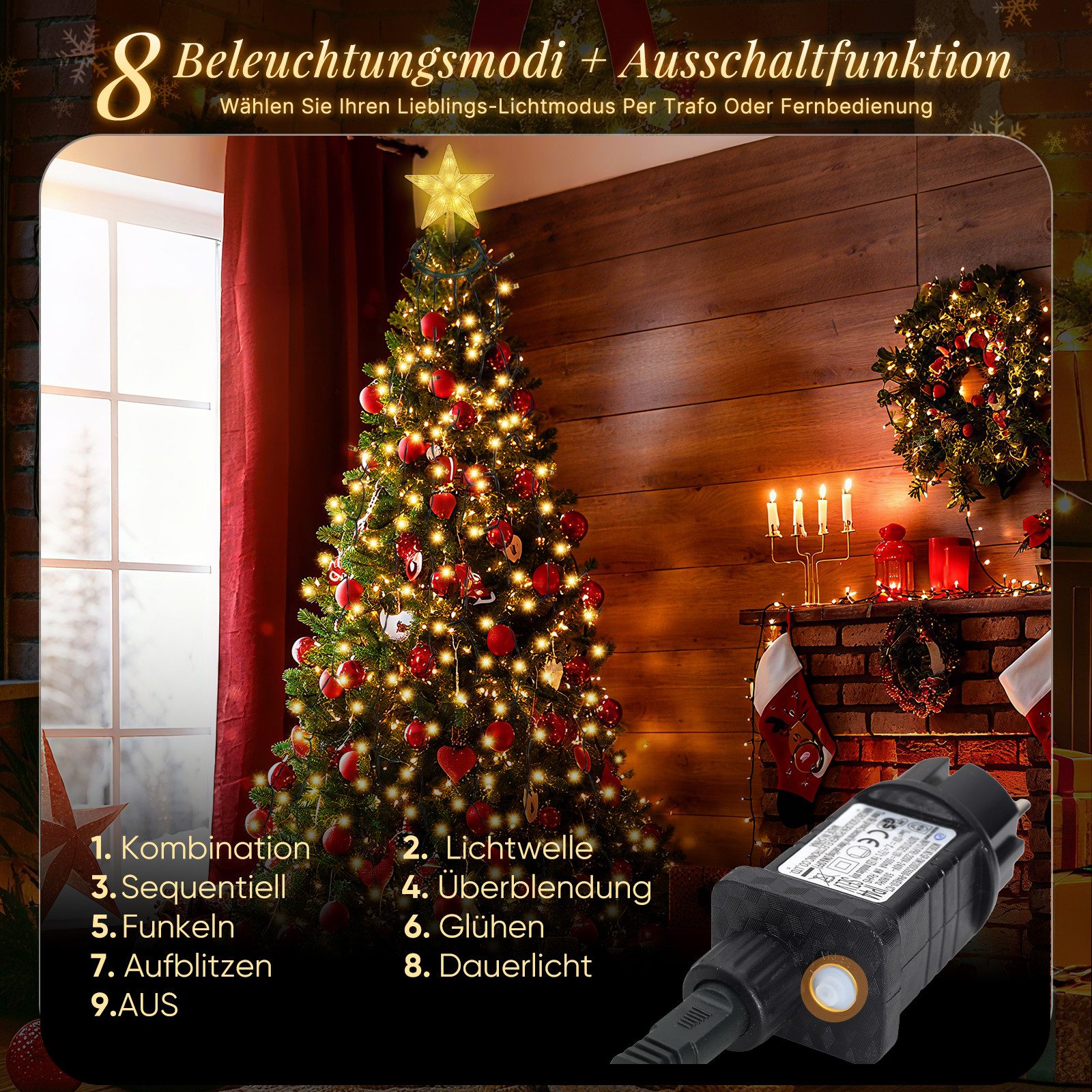 Salcar LED-Lichterkette LED Lichterkette Weihnachtsbaum mit Ring weihnachts günstig online kaufen