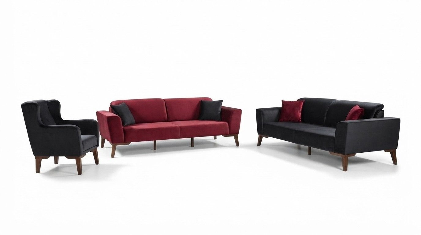 Xlmoebel Polstergarnitur Sofagarnitur 3+3+1 Sitzer Textil Couchgarnitur für Wohnzimmer, (Sofagarnitur, 3-tlg., 3+3+1 Sitzer), Made in Europa