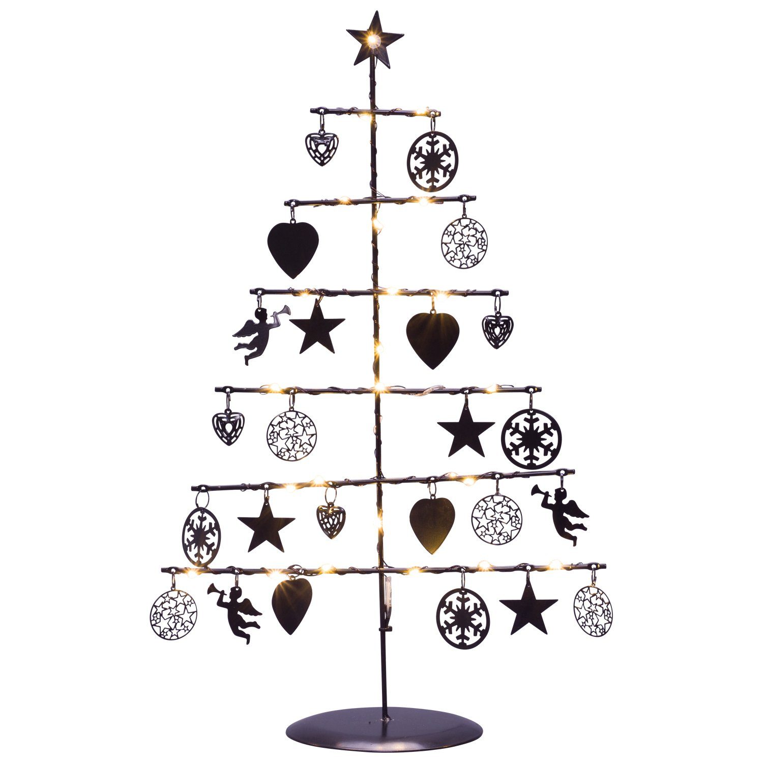 Nipach LEDLichterkette Metallbaum mit 25 LED, Farbe schwarz, Höhe 42cm