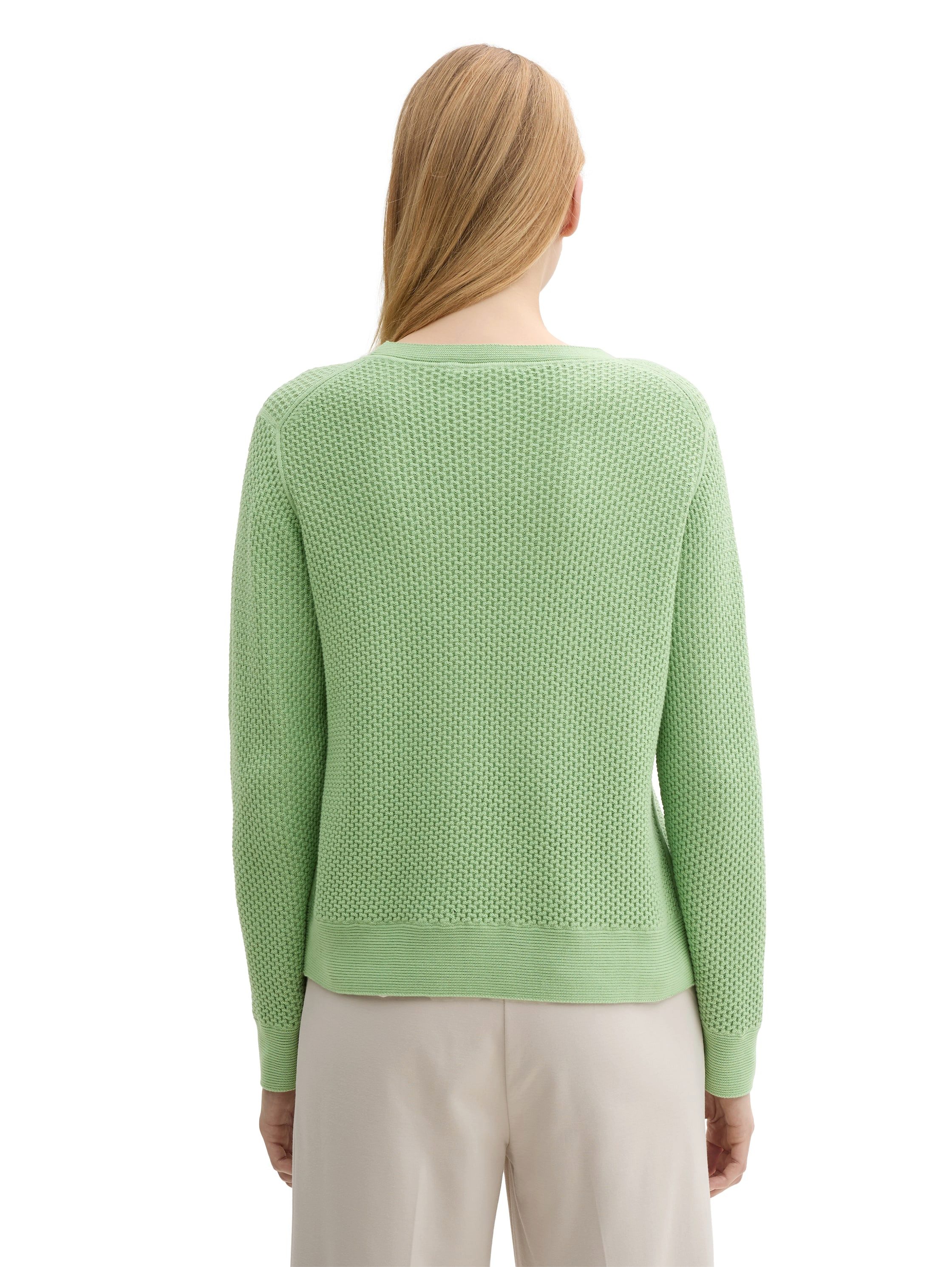 TOM TAILOR Rundhalspullover in Strick Optik günstig online kaufen