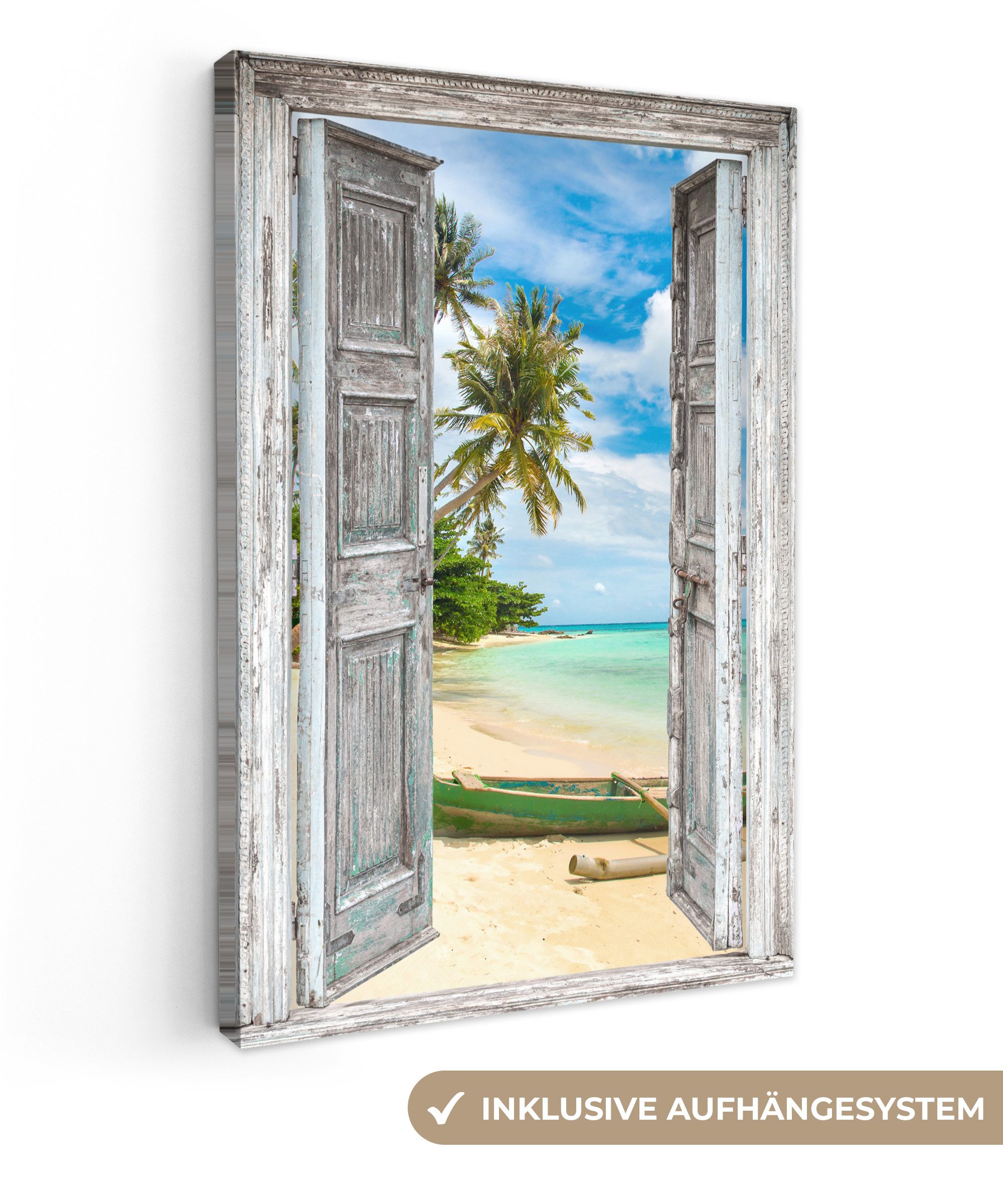 OneMillionCanvasses® Leinwandbild Kanu - Strand - günstig online kaufen
