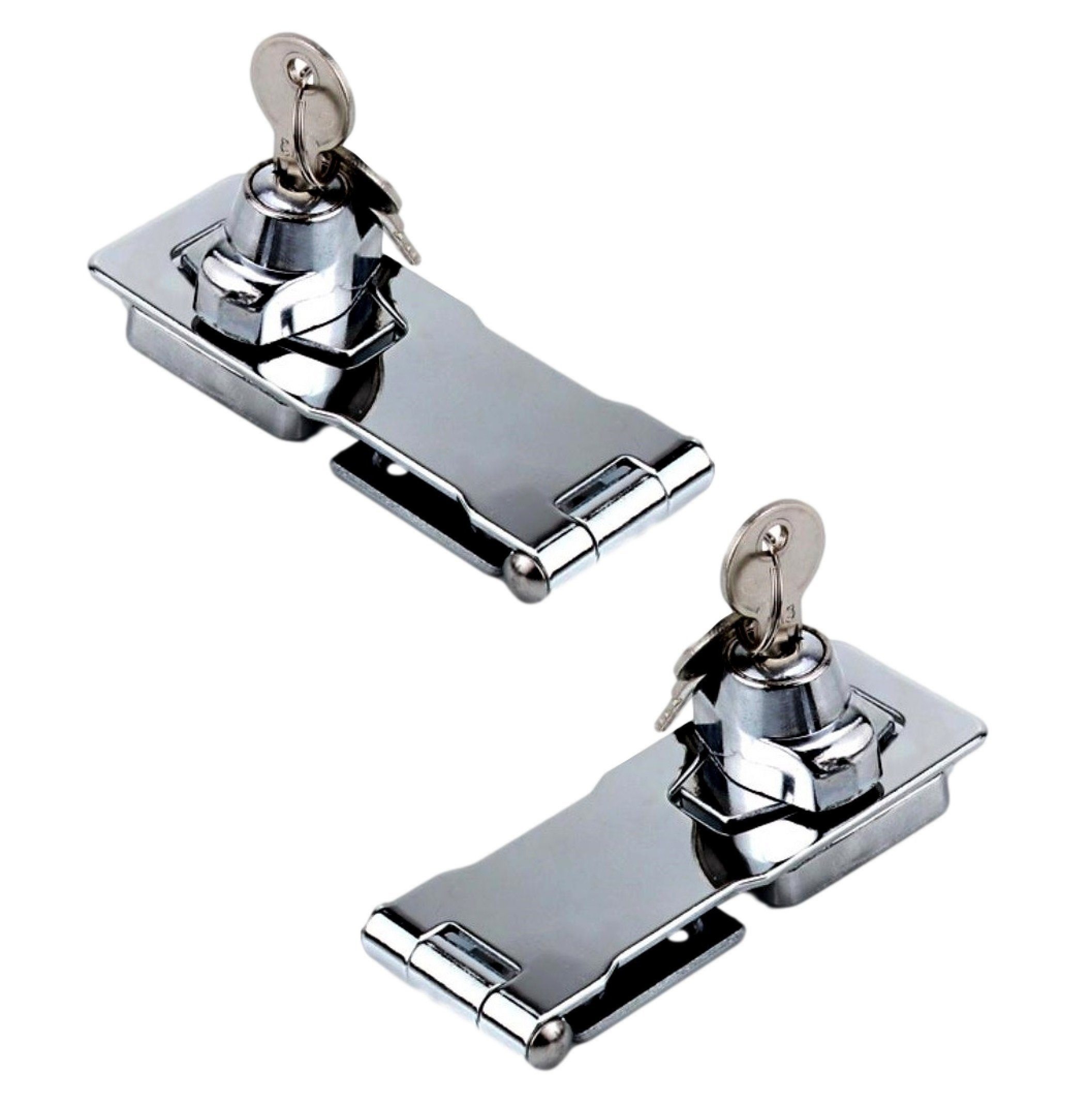 BAYLI Verschluss-Überfalle 2er Set 105mm x 40mm abschließbare Überfalle mit Schloss und 2 x Schlü