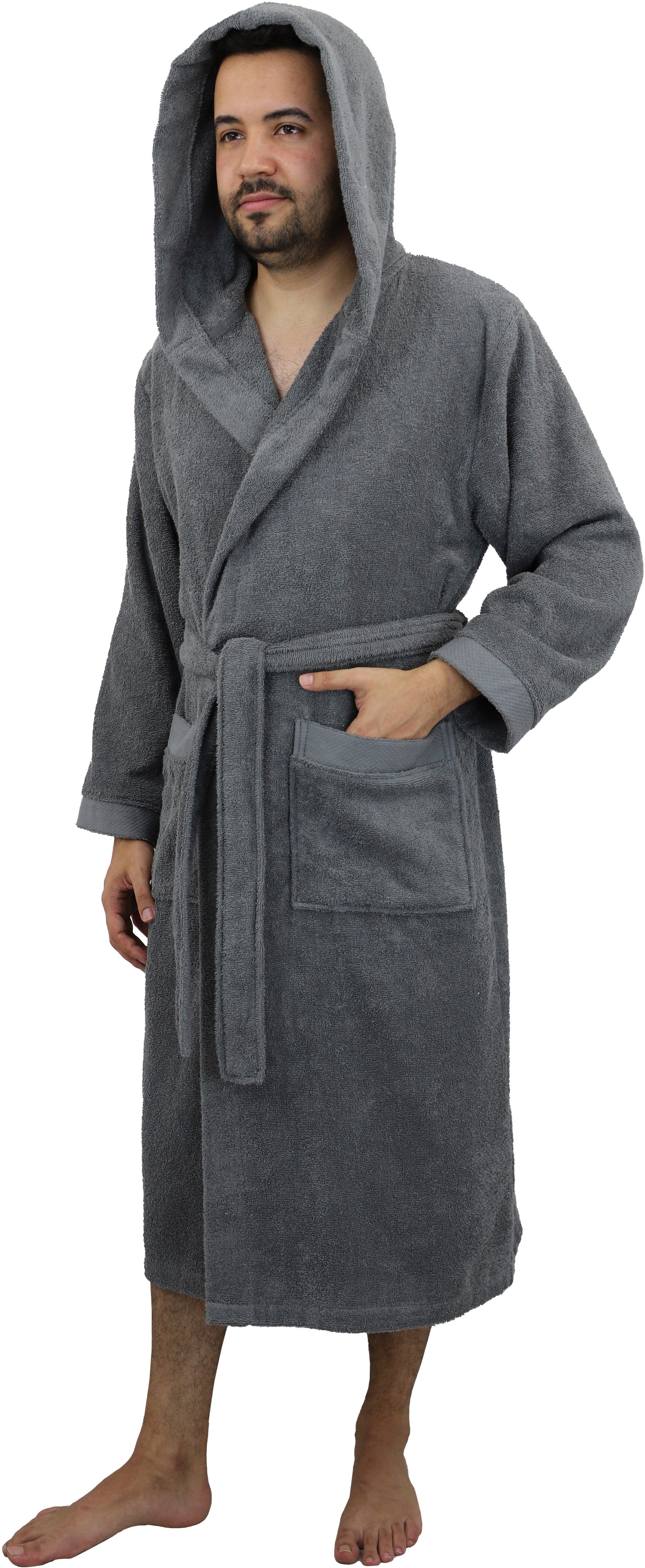 OTTO home Unisex-Bademantel Tailles, ideal für Sauna & Spa, Hotelbademantel, Morgenmantel, Langform, Walkfrottier, Kapuze, Gürtel, langer Bademantel für Damen und Herren, 100% Baumwolle, XS-3XL