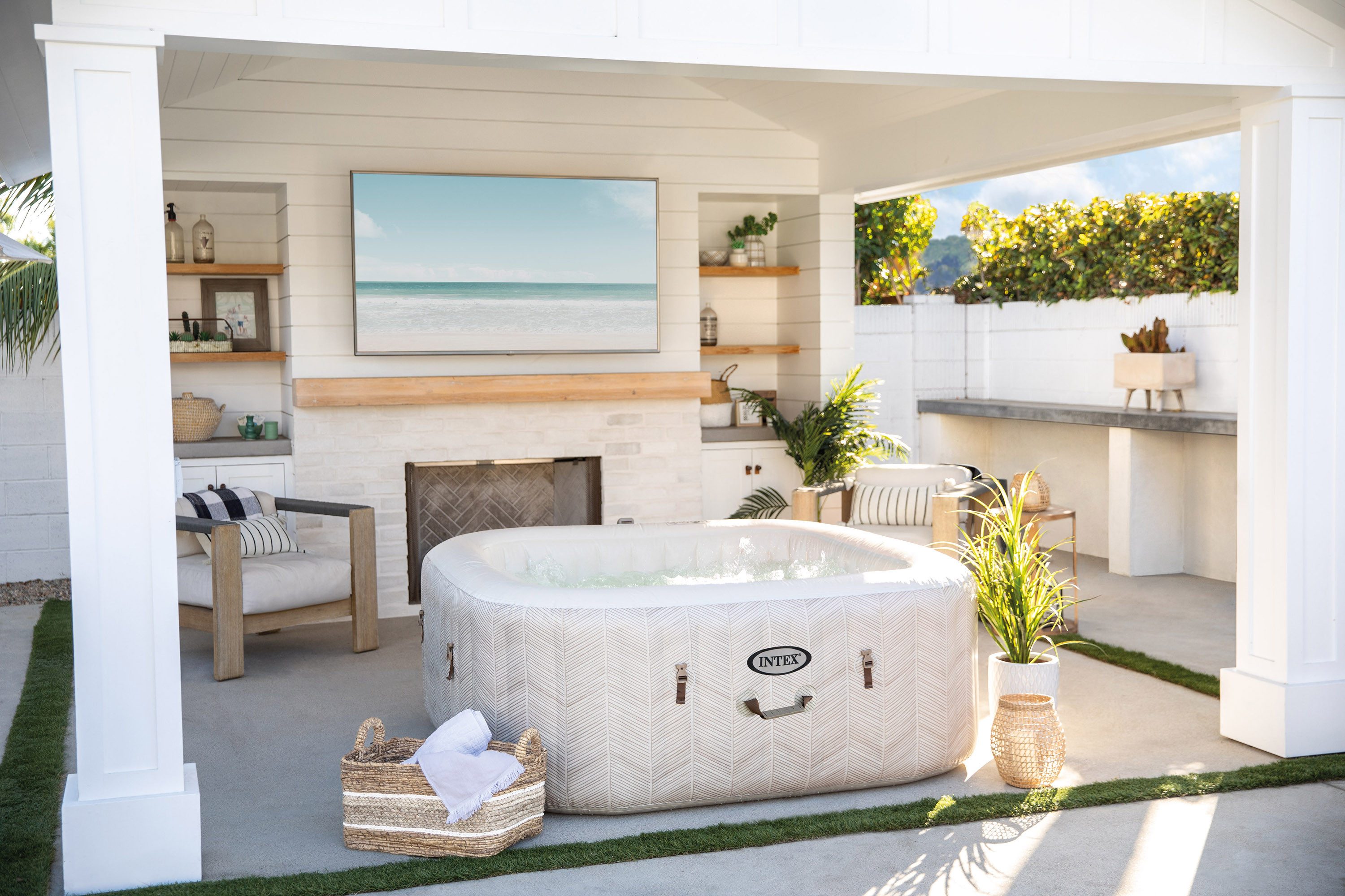 Intex Whirlpool »PureSpa Chevron Deluxe«, braun, in verschiedenen Größen