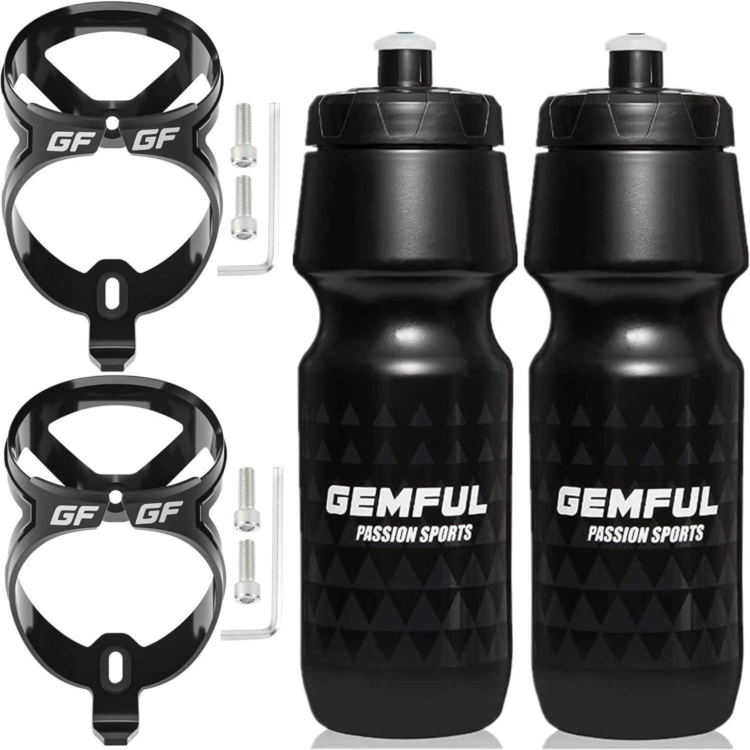 LuxusKollektion Trinkflasche FahrradtrinkflaschenSet 2x 750ml inkl. Halter