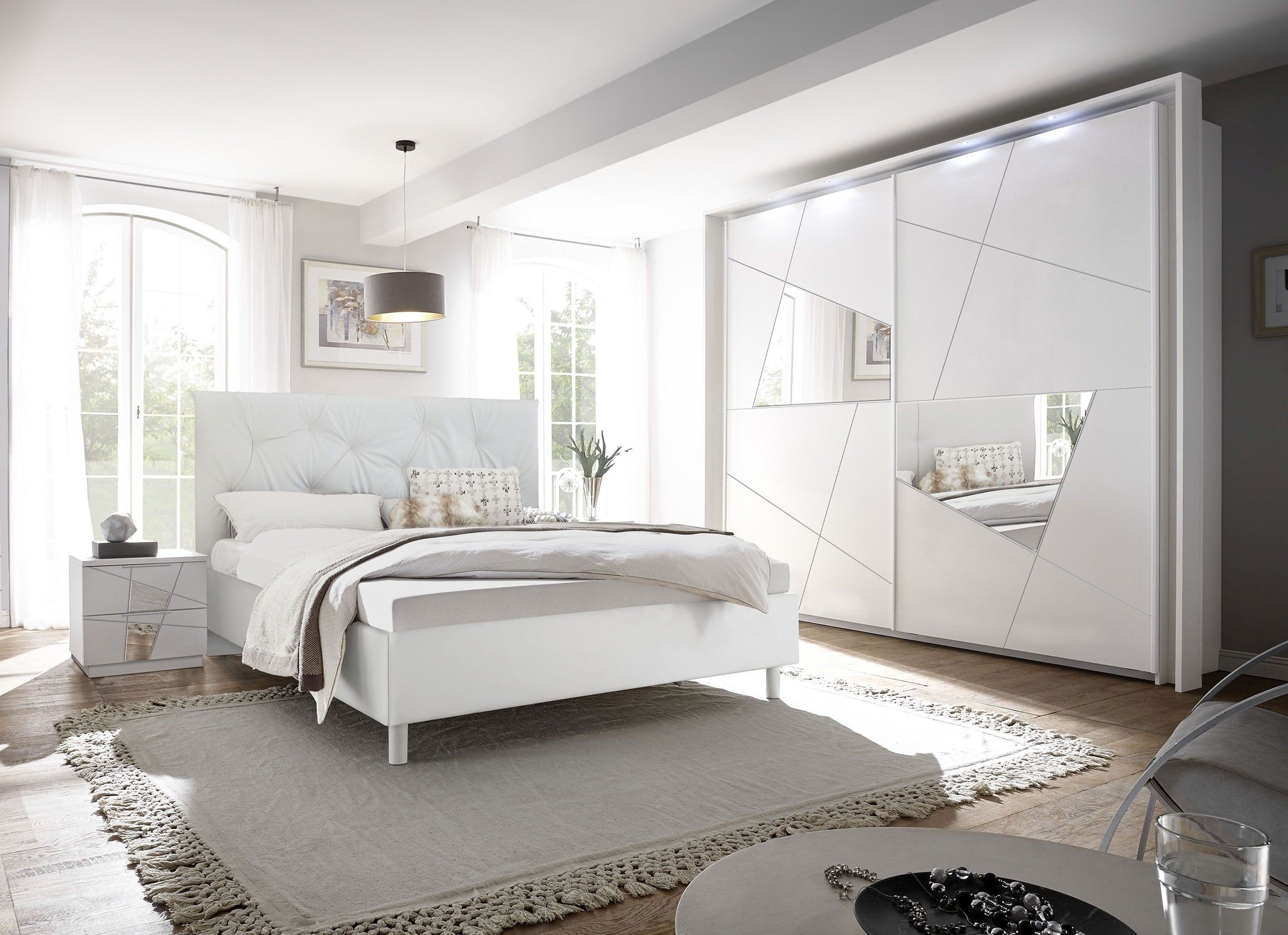 möbelando Schlafzimmer-Set Valeria, in weiß. günstig online kaufen