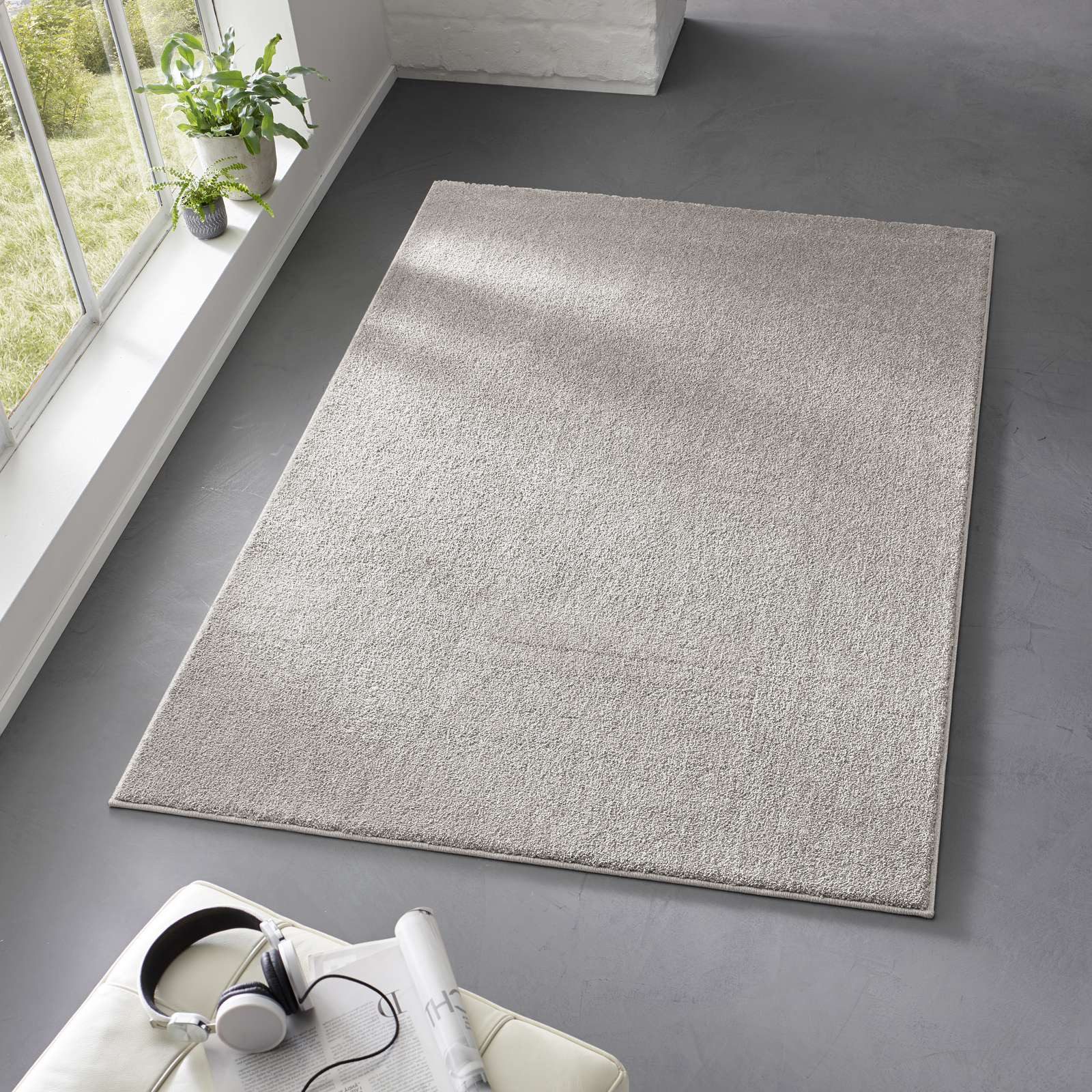 TaraCarpet Teppich Kurzflor-Frisee-Teppich Madrid Uni, rechteckig, günstig online kaufen