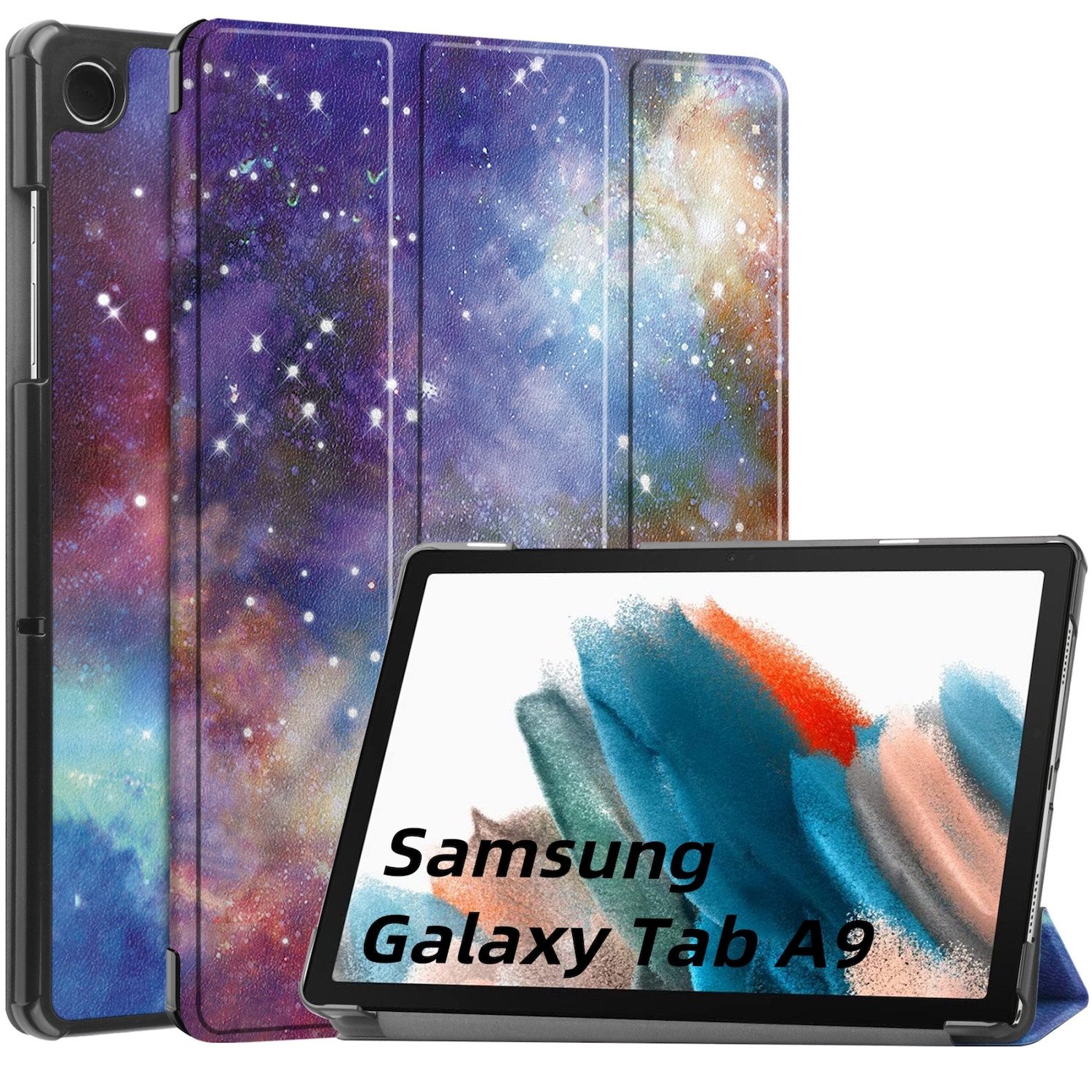 Wigento Tablet-Hülle Für Samsung Galaxy Tab A9 3folt Wake UP Smart Cover Tasche Hülle