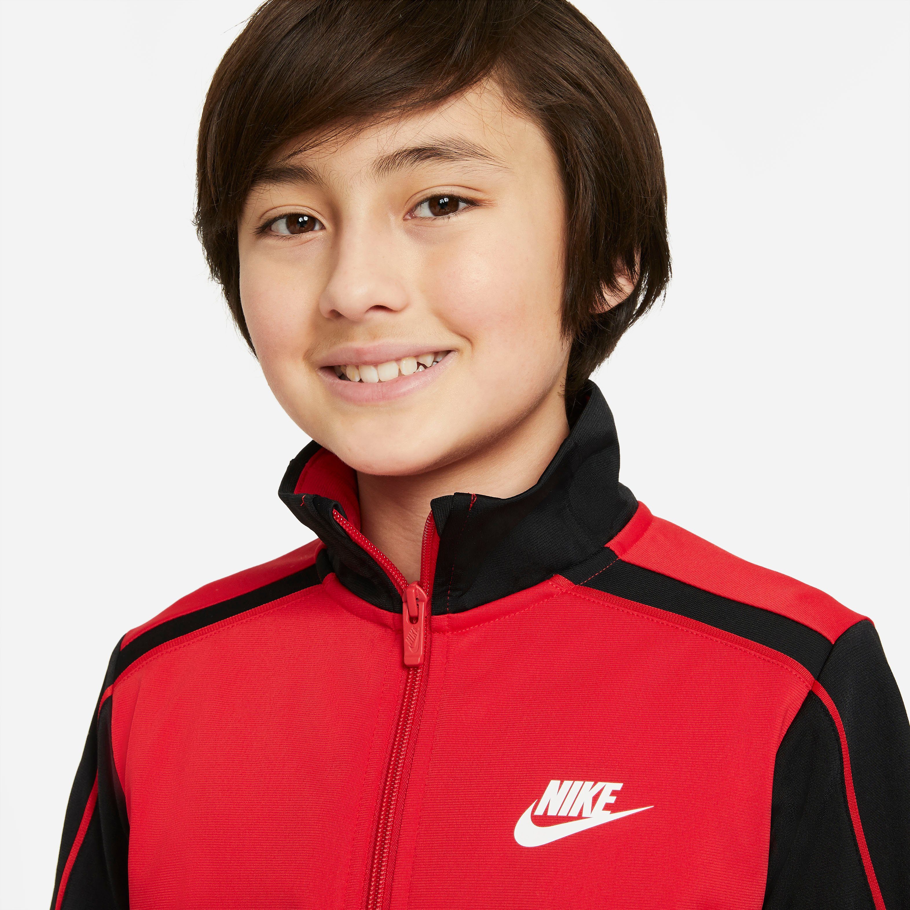 Kids' schwarz-rot Nike Sportswear Tracksuit Trainingsanzug Big