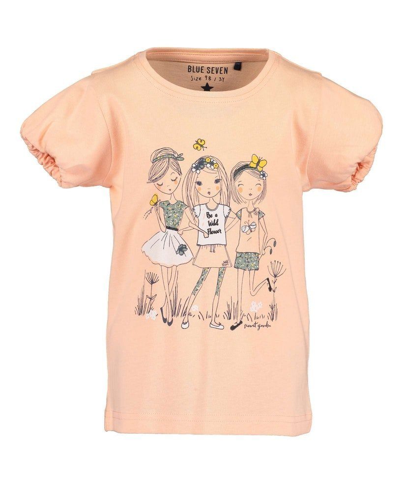 Blue Seven T-Shirt Blue Seven Mädchen T-Shirt Blumenmädchen Be a Wild Flower soft peach (1-tlg)