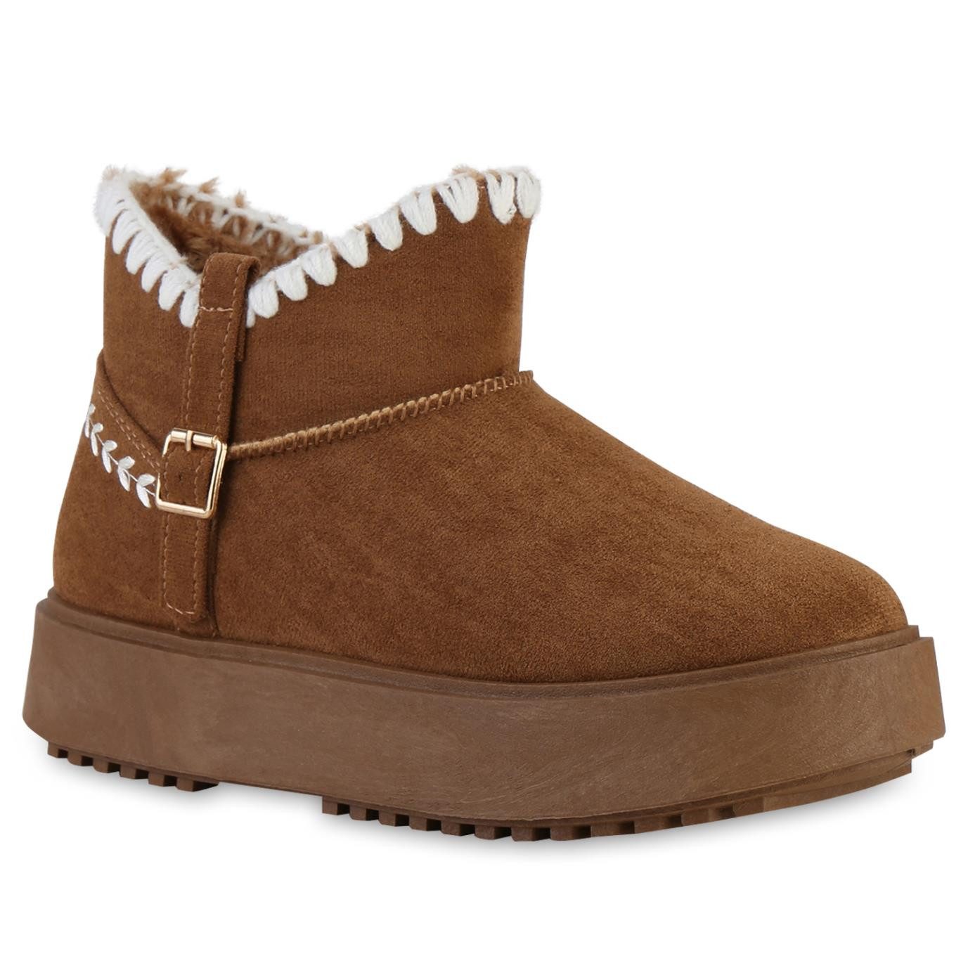 VAN HILL 841456 Winterstiefelette Damen Warm Gefütterte Winter Boots Stiefe günstig online kaufen